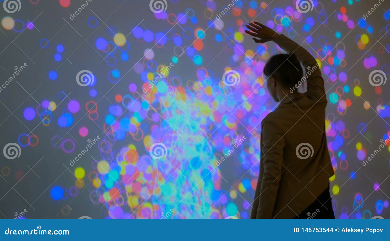 Large Screen Augmented Reality Experience Stock Photo Image of