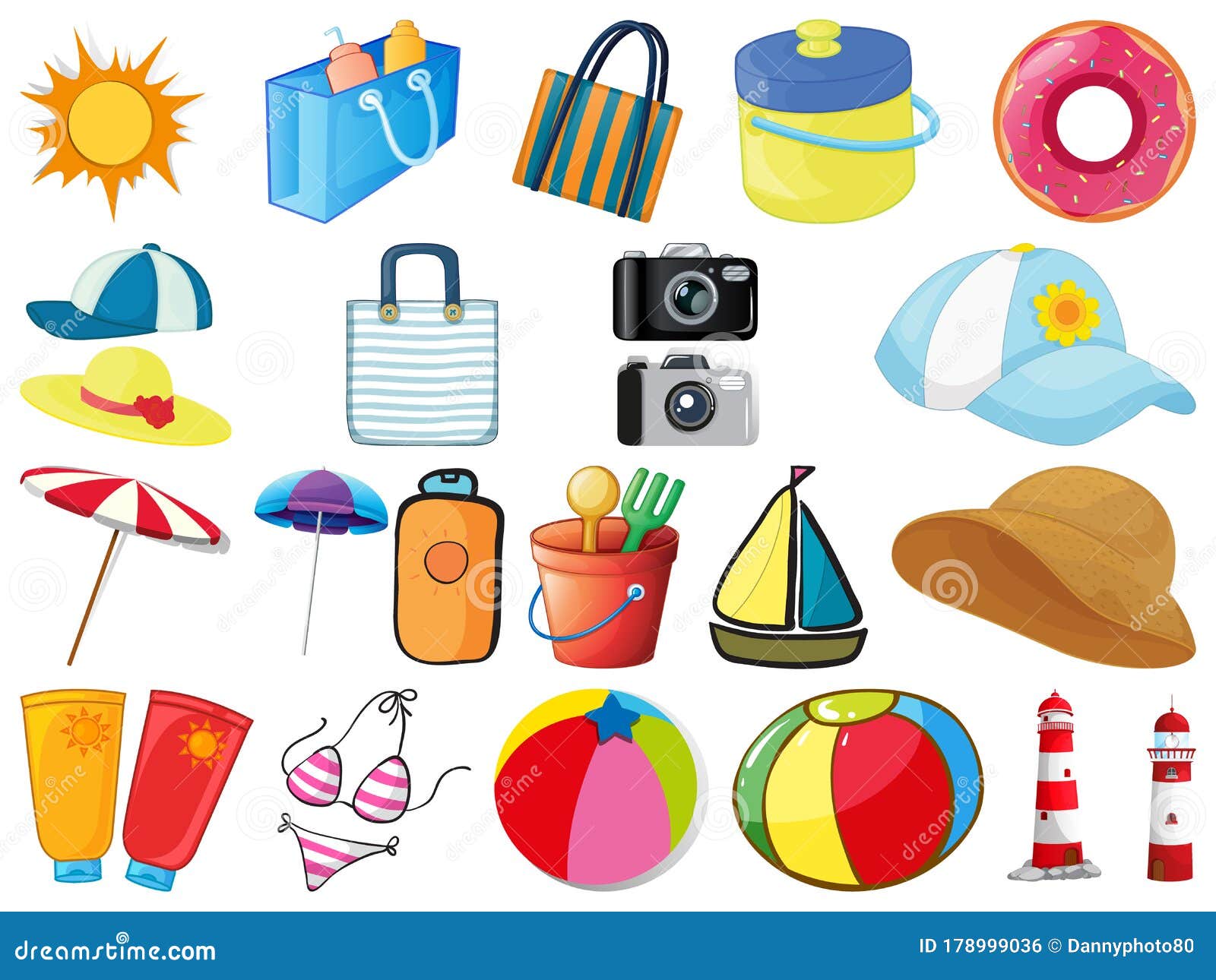 Large Set of Different Objects on White Background Stock Vector ...