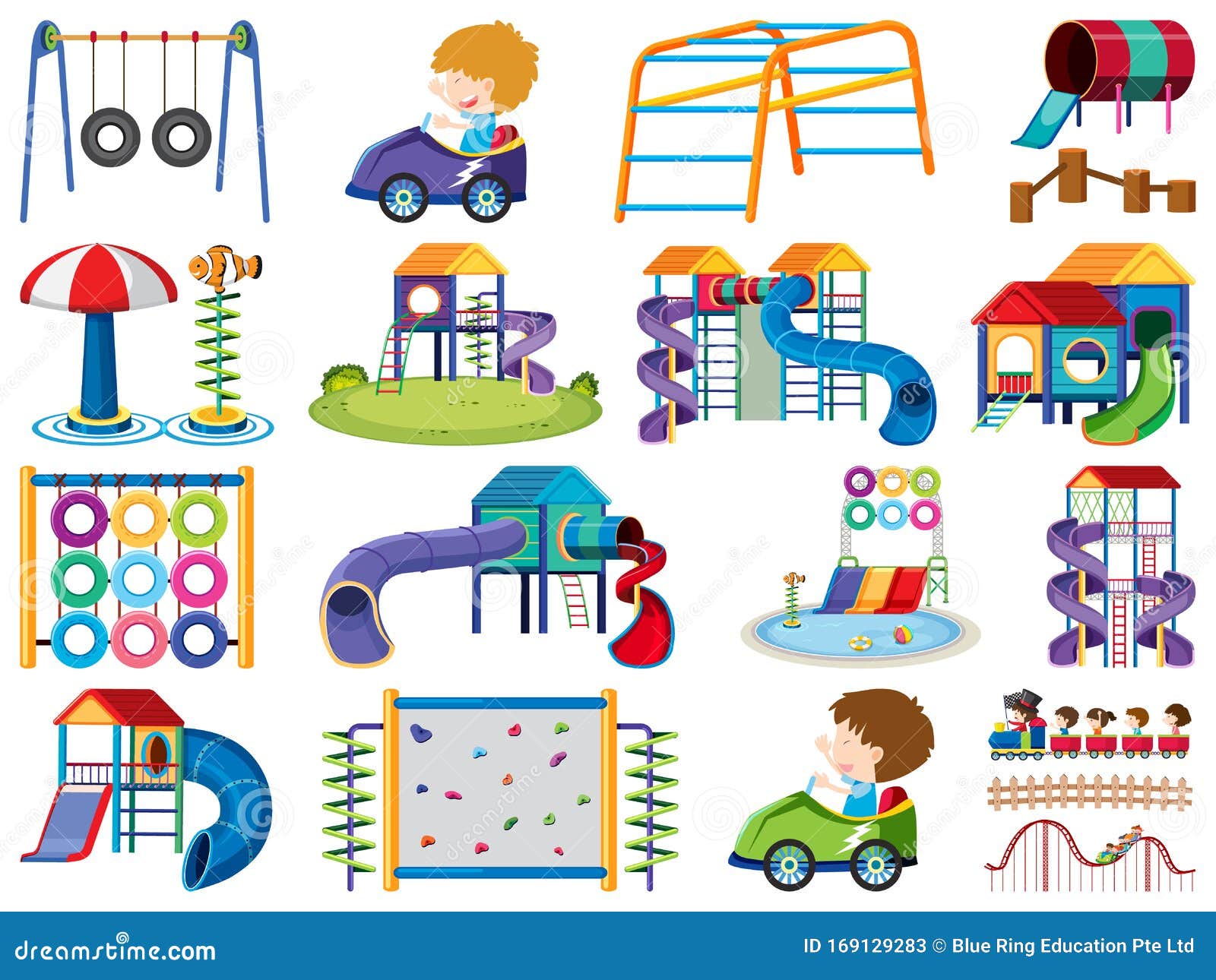 Playground Collection In Black And White Stock Illustration - Download  Image Now - Playground, Public Park, Doodle - iStock