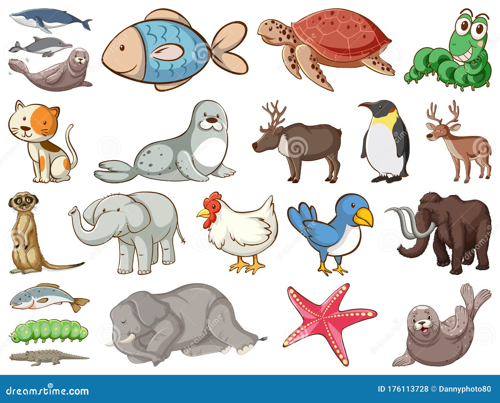 Large Set of Wildlife with Many Types of Animals Stock Vector - Illustration of caterpillar, cute: 176113728 Large Set of Wildlife with Many Types of Animals Stock Vector - Illustration of caterpillar, cute: 176113728