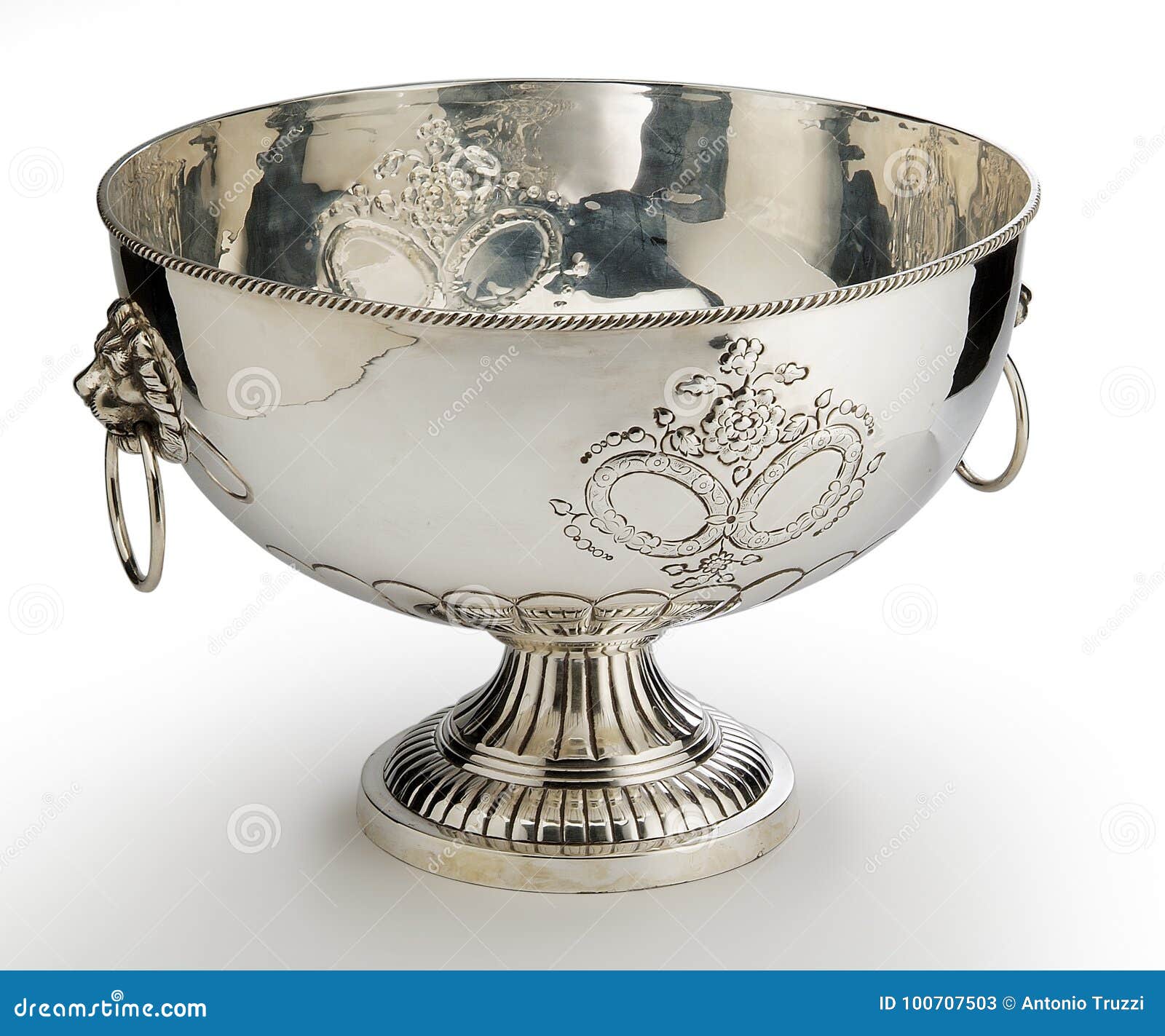 Large Silver Bowl in Silver Stock Image Image of knack, object 100707503