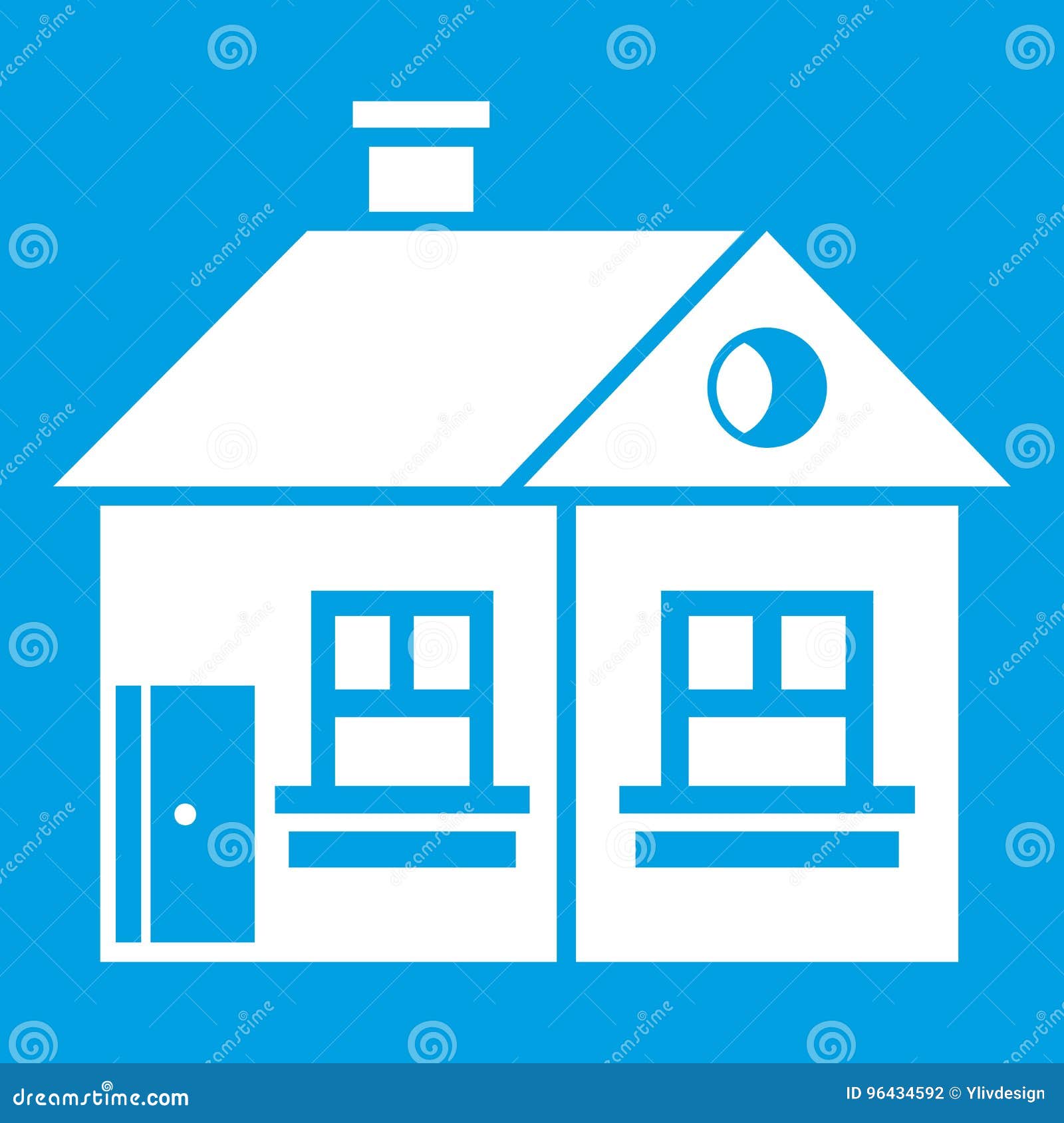 large-single-storey-house-icon-digital-red-vector-illustration