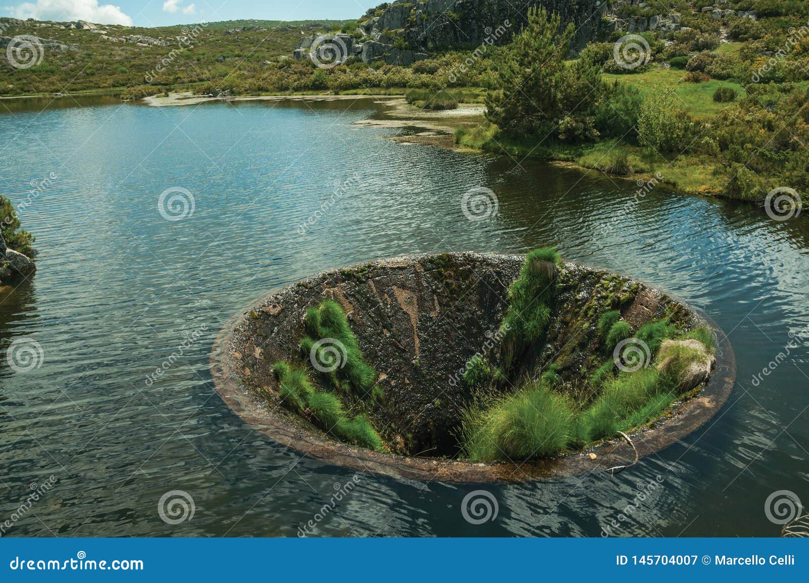 Large Sinkhole In A Dam Lake On The Highlands Stock Image