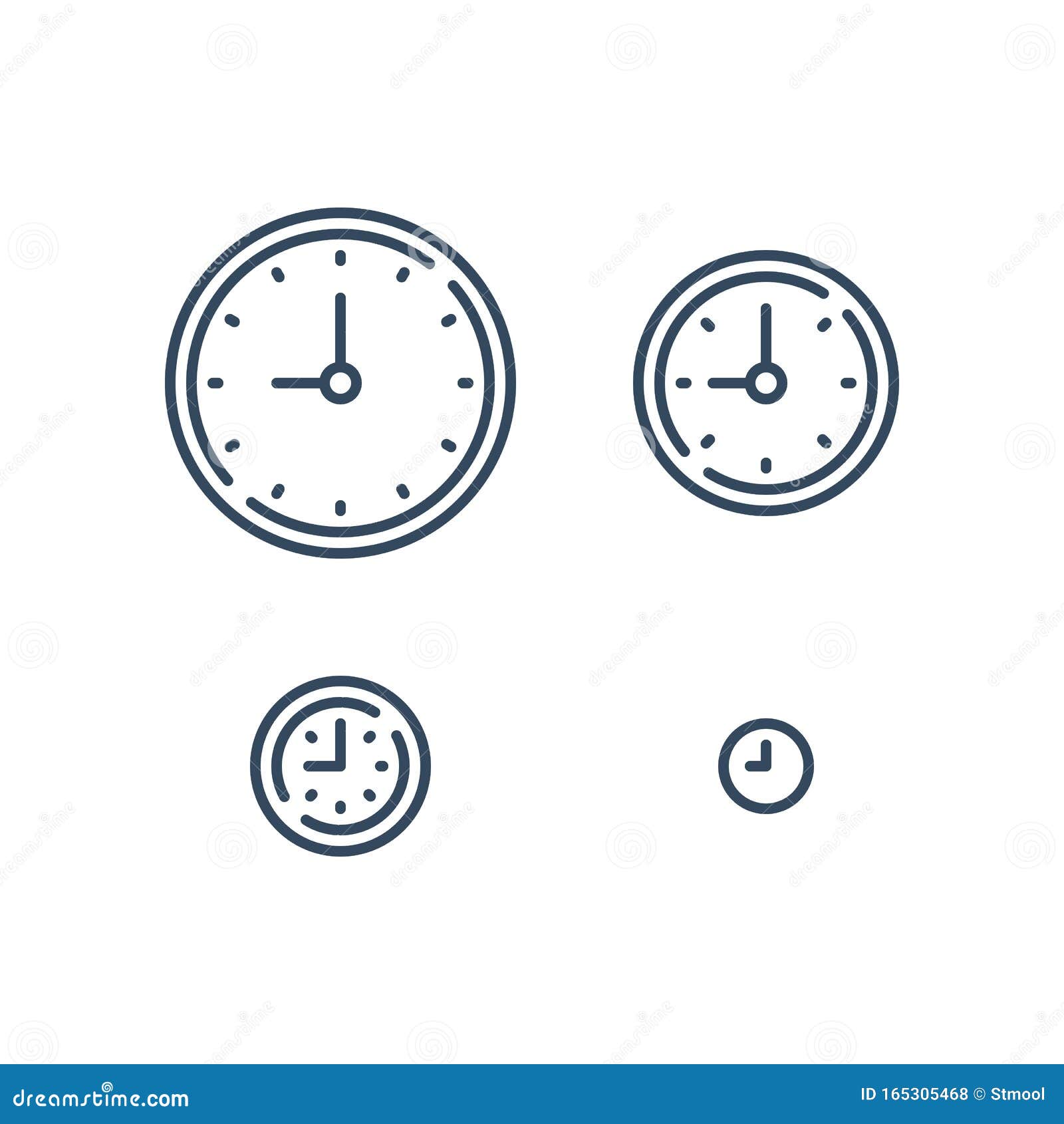 Large and Small Clock, Time Concept, Fast Services Stock Vector