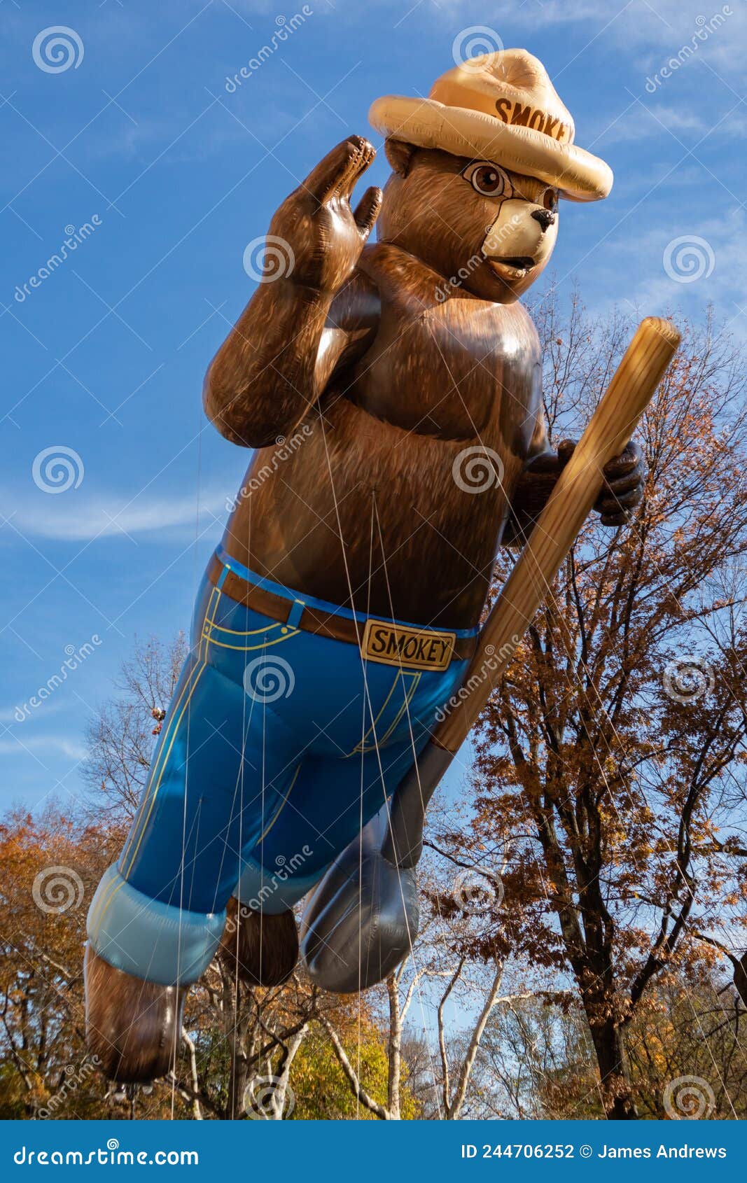 Smokey the Bear Balloon in the Macy`s Thanksgiving Day Parade in New