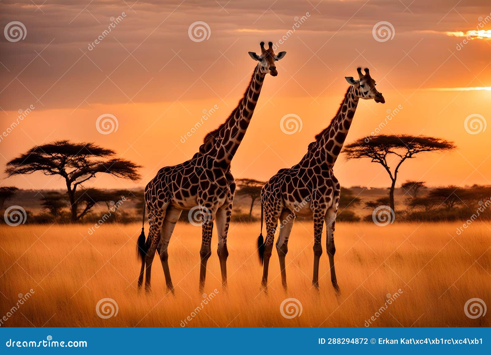 Large South African Giraffes Stock Illustration - Illustration of