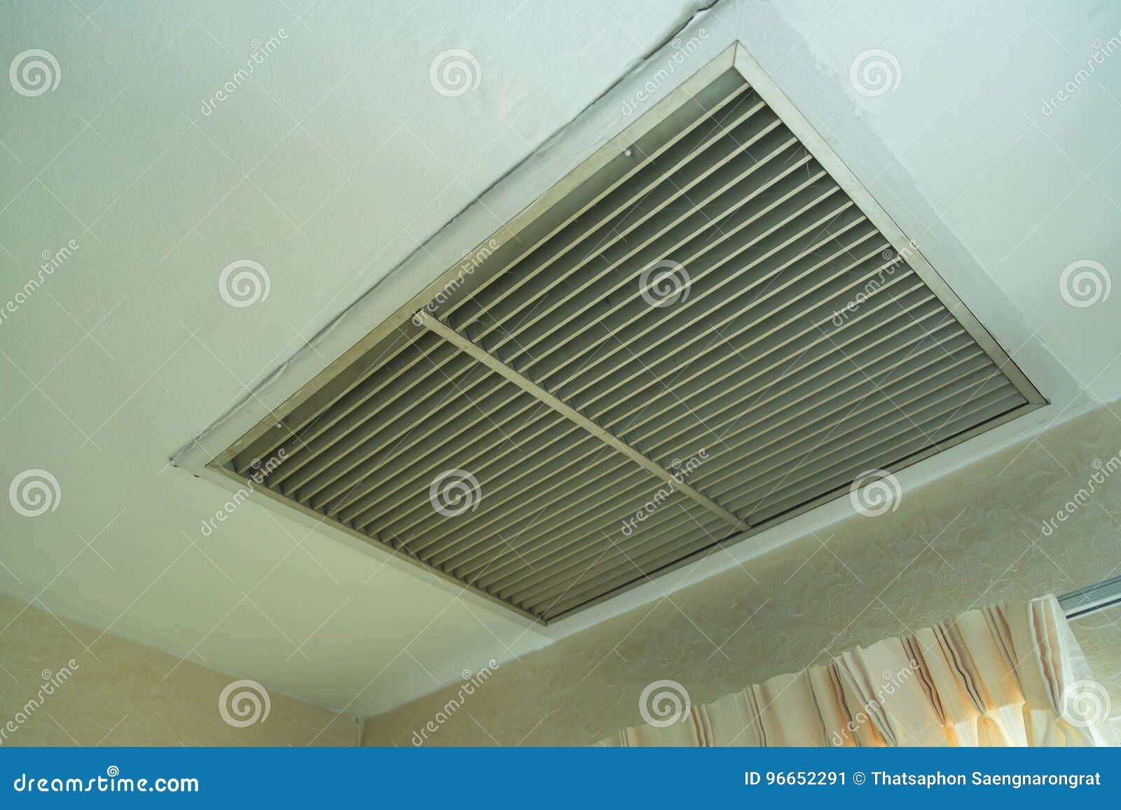 Large Square Return Air Vent Located In The Ceiling Of A