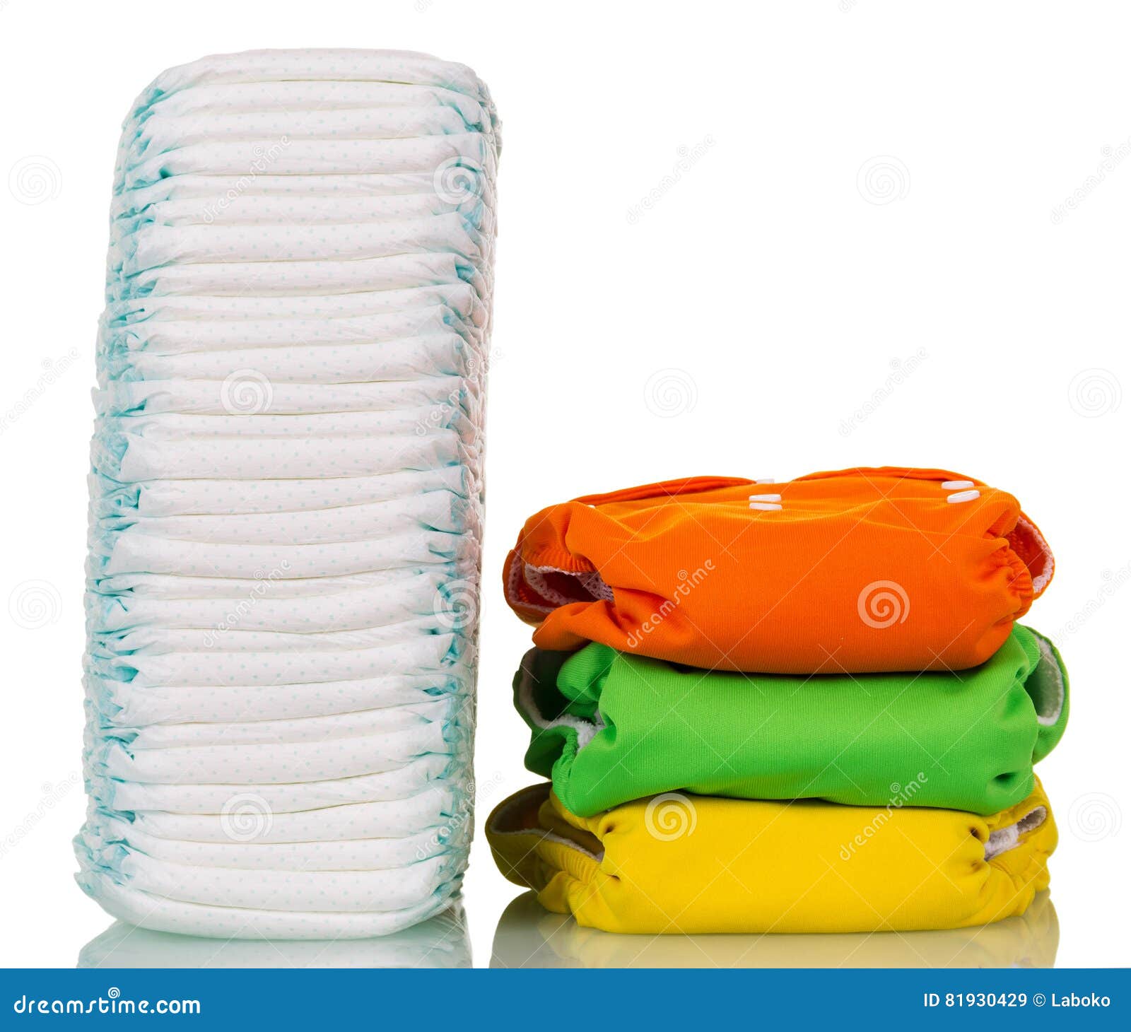 Large Stack of Disposable Diapers Reusable Corresponds To Several on