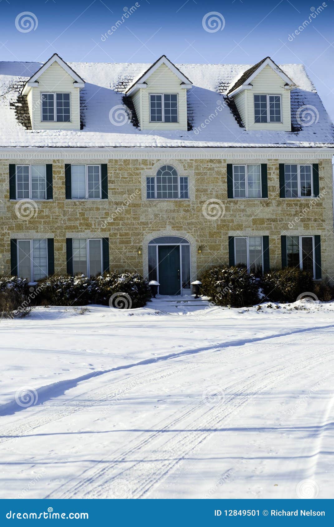 Large Stone House stock image. Image of older, upscale 12849501