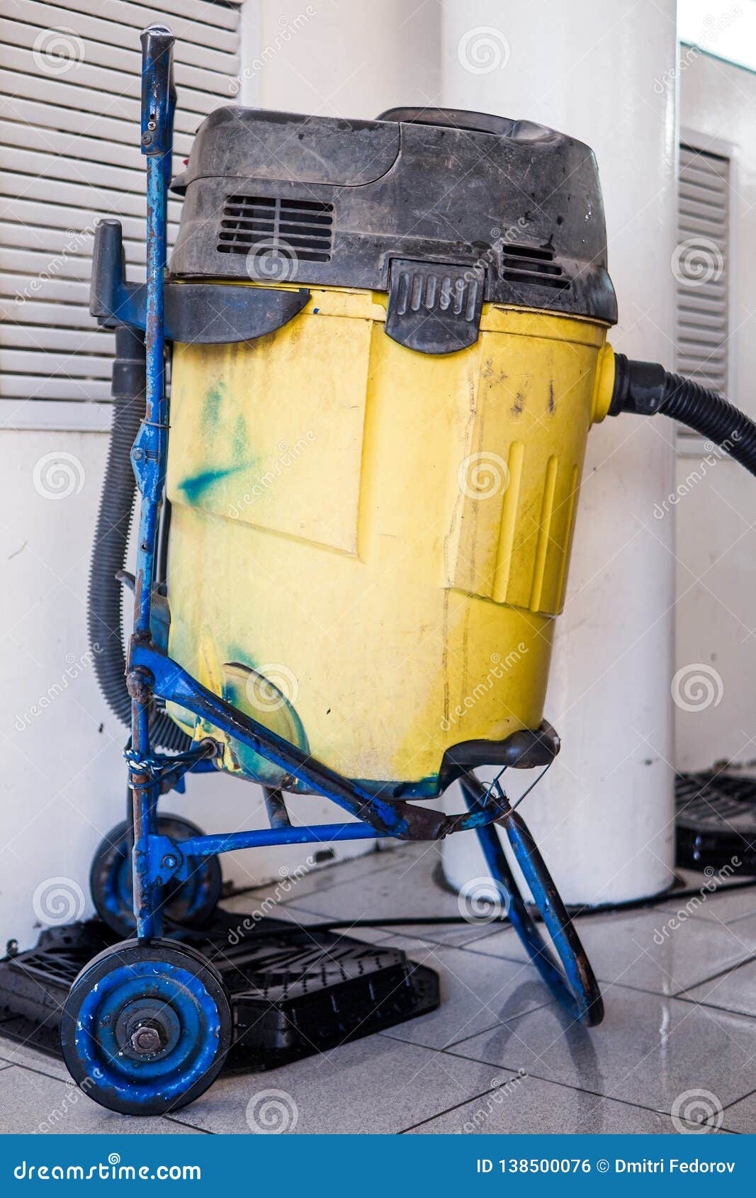 Large Technical Vacuum Cleaner Yellow at the Car Wash Stock Photo Image of black, commercial