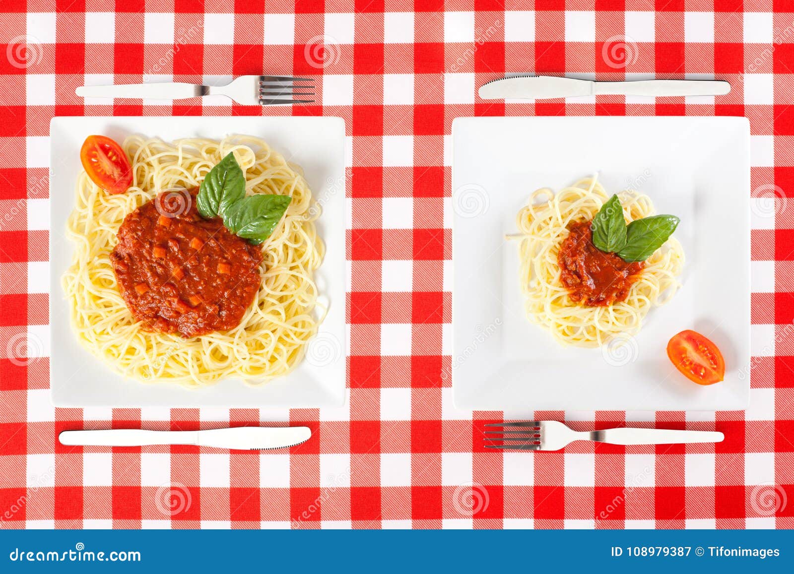 large and tiny food portions