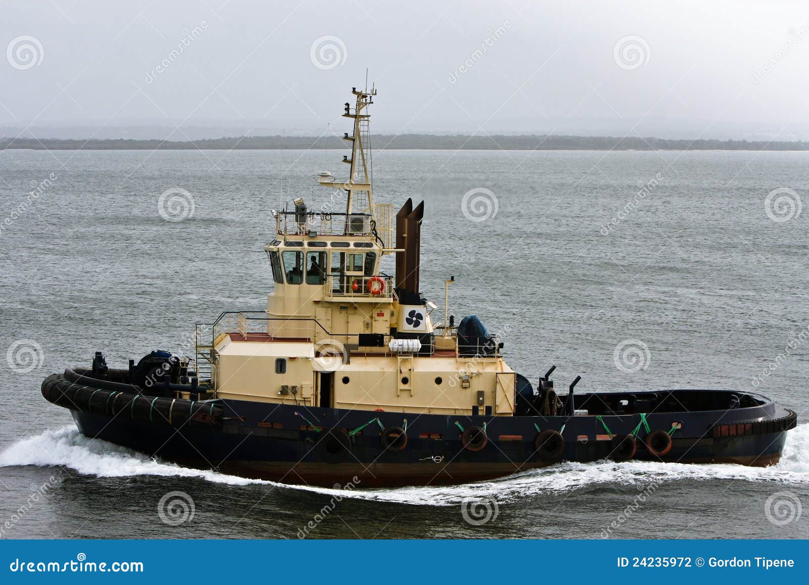 Large tug boat at sea. stock photo. Image of vessel, ship 