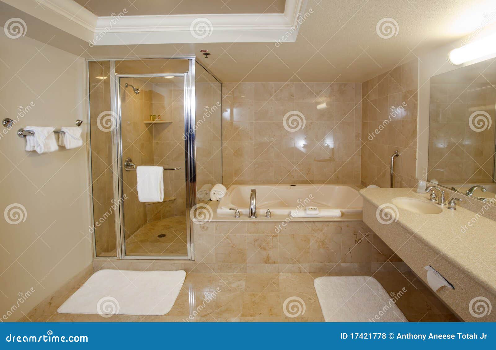 Large Upscale Bathroom stock photo. Image of apartment 17421778