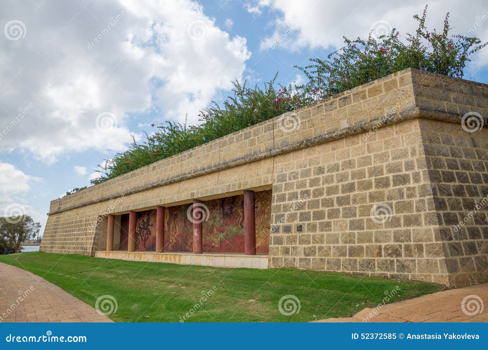 A Large Wall With Columns And Painting Inside In East Perth