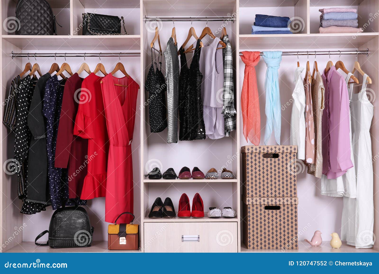 Large Wardrobe with Different Clothes Stock Photo Image of clothes