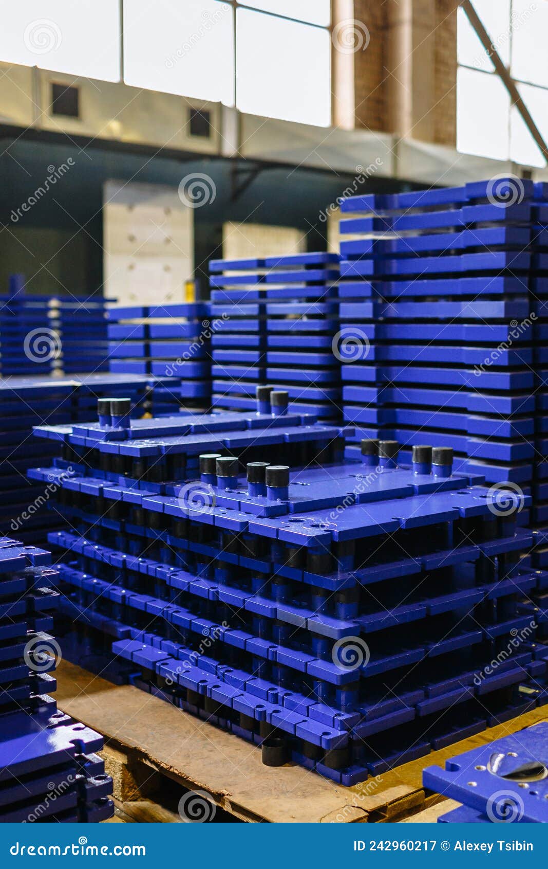 Large Warehouse of Metal Plates Lying on Pallets Stock Image Image of shiny, grunge 242960217
