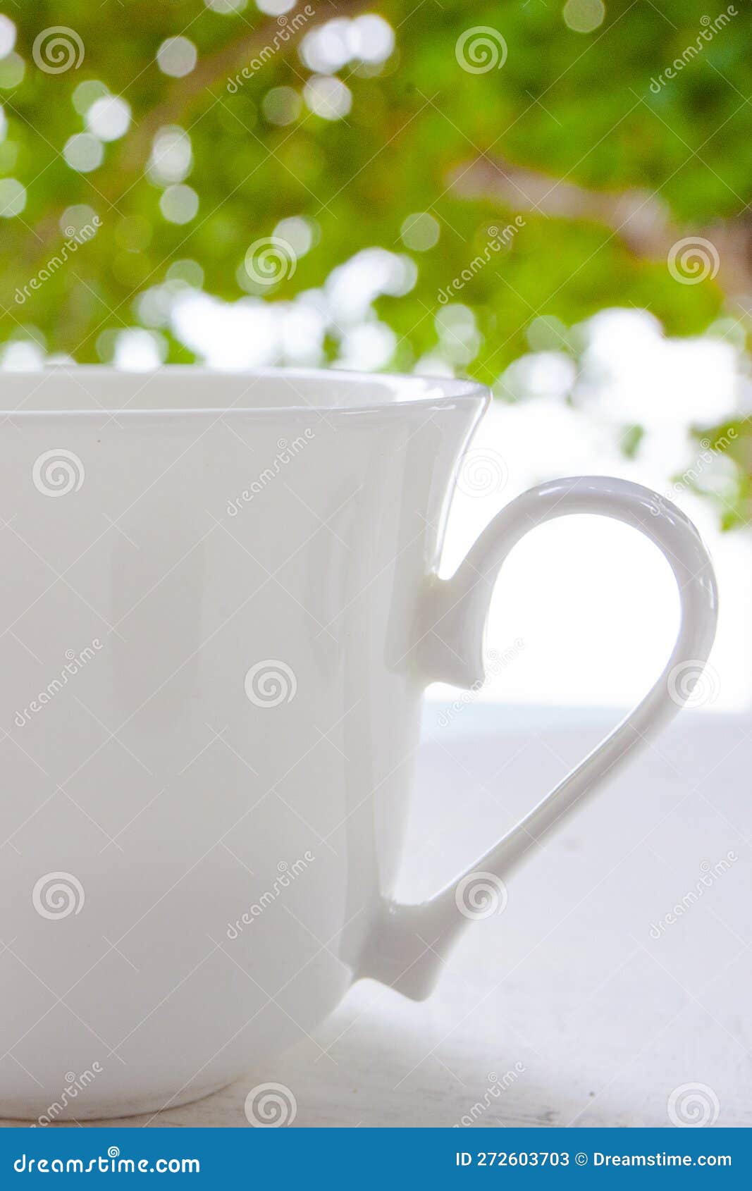 White Cup of Coffee on the Fresh Air Stock Image Image of aroma, morning 272603703