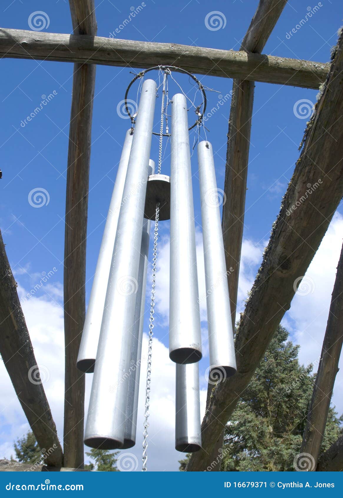 Large wind chimes stock image. Image of arbor, pipe, hanging 16679371