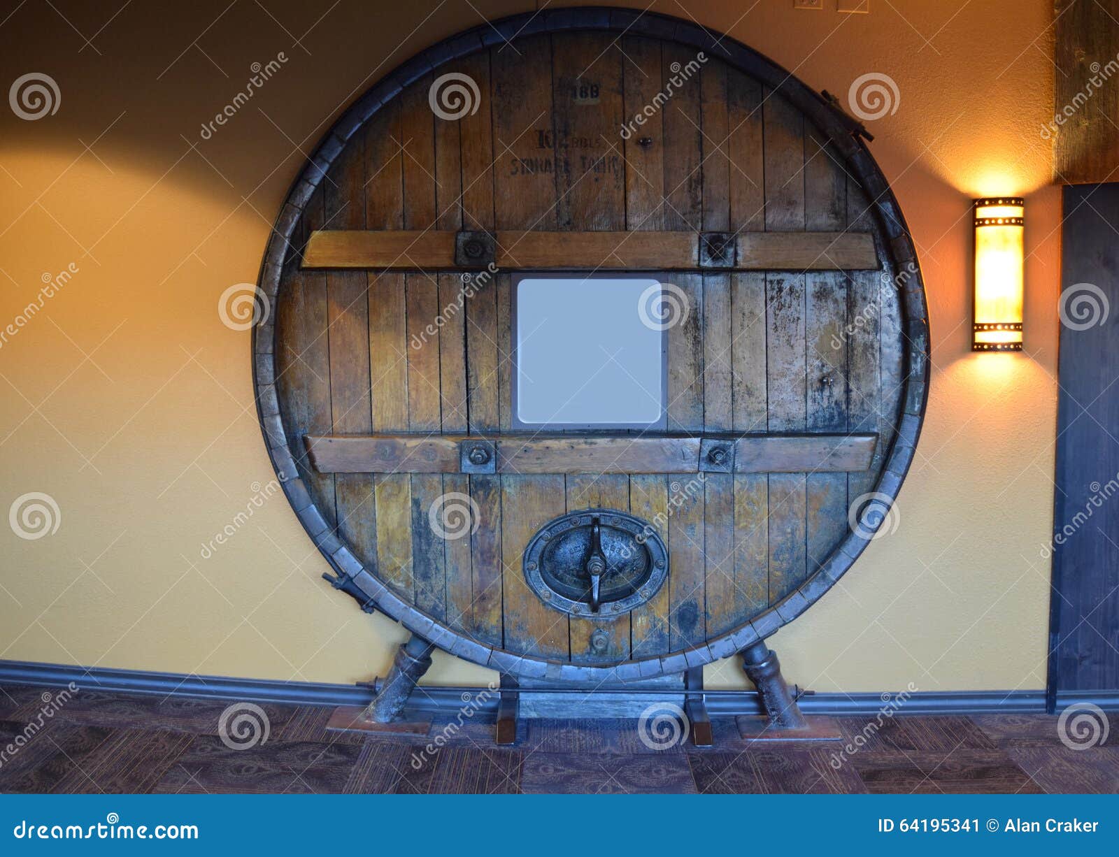 Large Wood Storage Barrel Filled with Alcohol Stock Image Image of