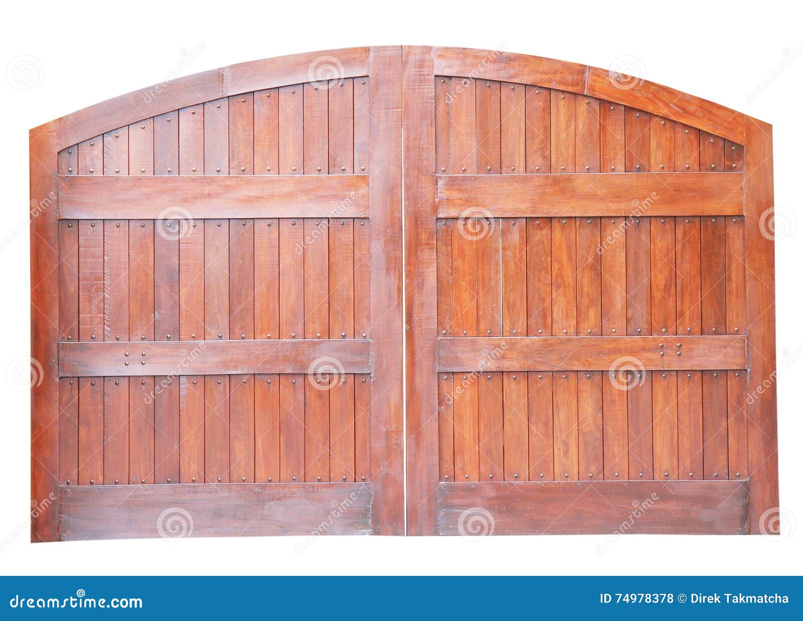 Large wooden gate isolated stock photo. Image of medieval 74978378