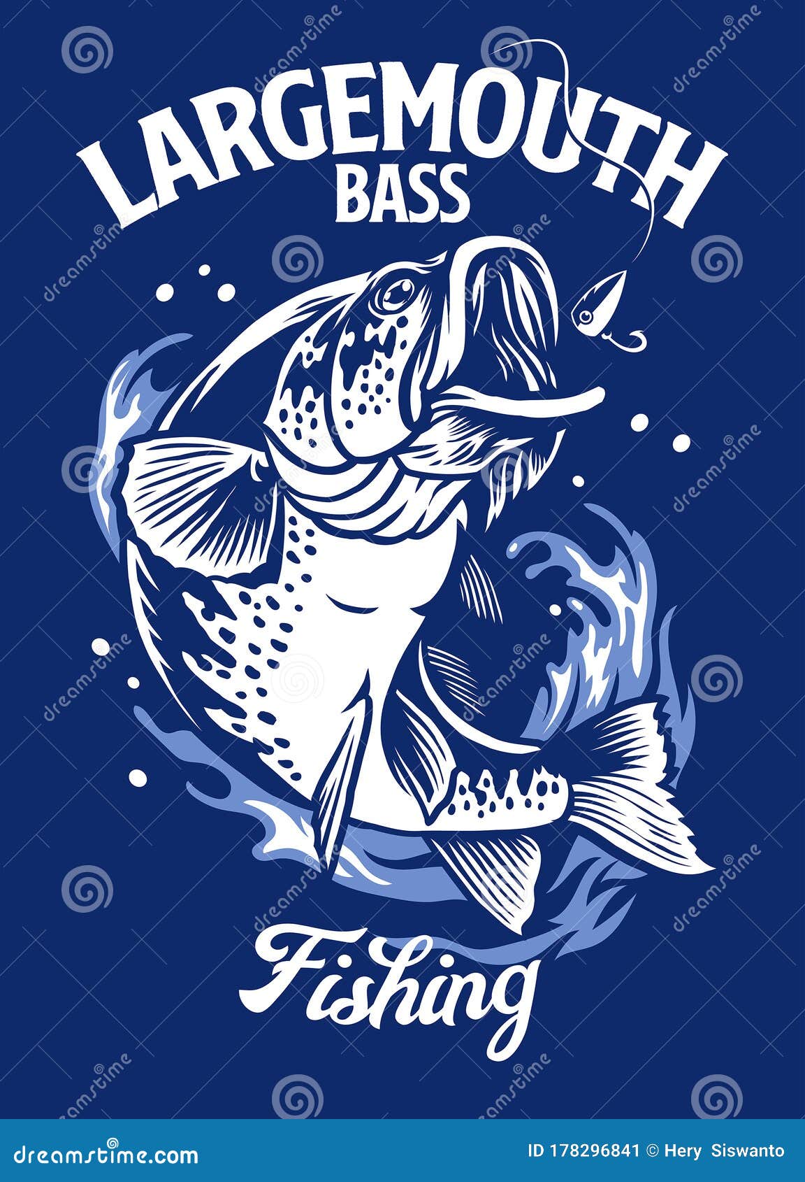 Fishing Shirt Design Of Largemouth Bass Fish Vector Illustration ...