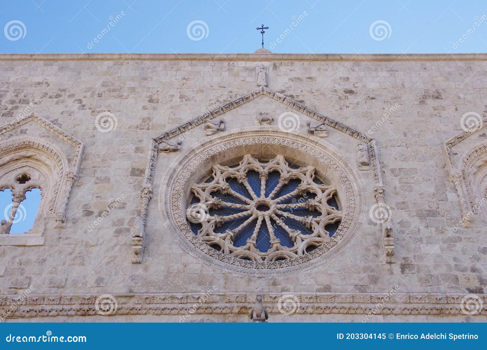 larino - molise - cathedral of san pardo - detail of the rose window