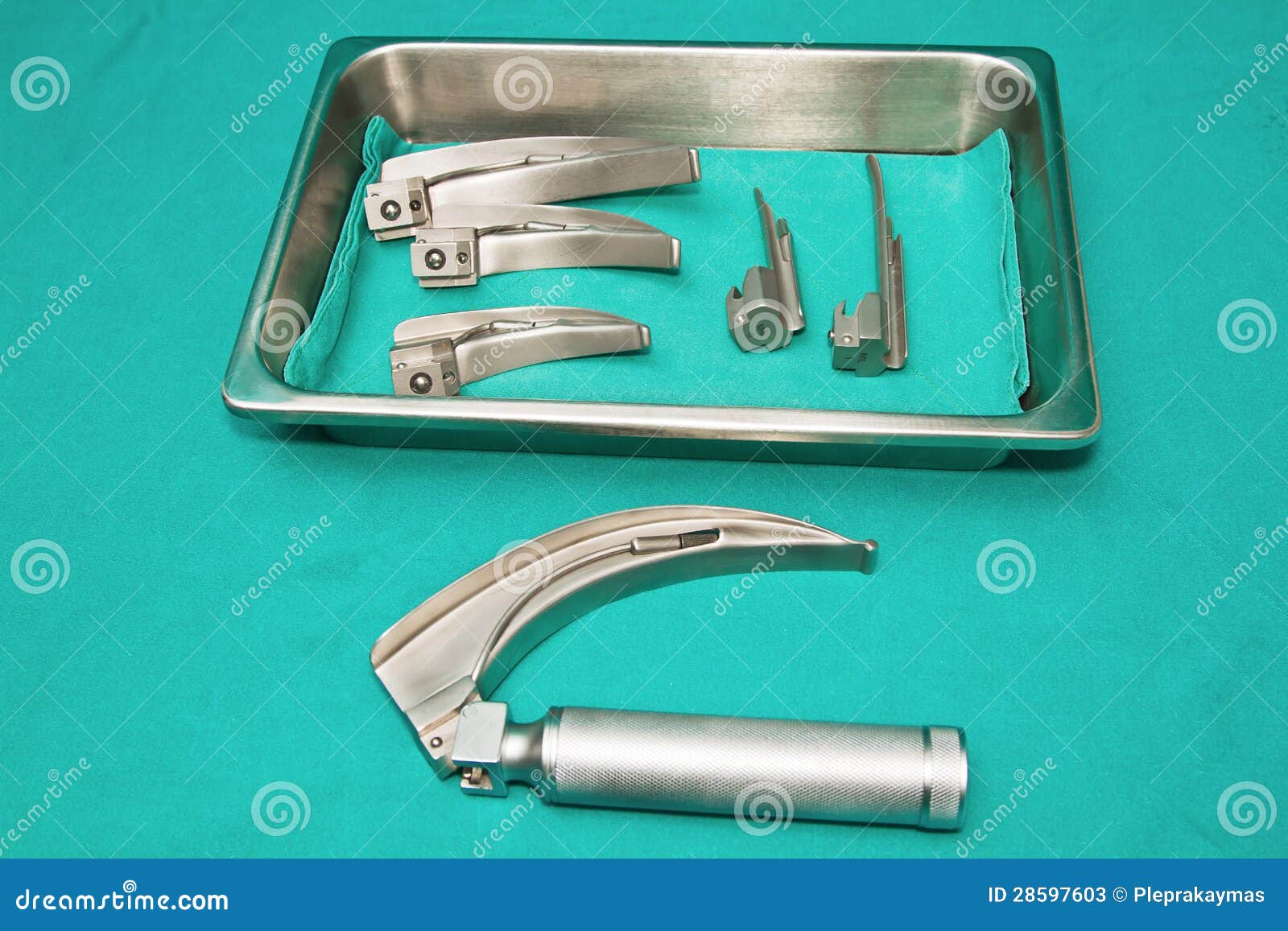 Laryngoscope on Sterile Tray Stock Image Image of endoscope, care