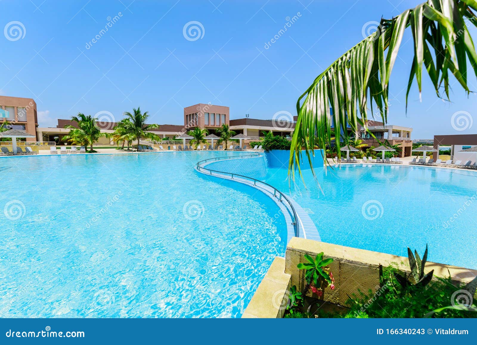 Inviting View of Two Level Swimming Pool and Grounds at Grand Aston Hotel,  Resort on Sunny Gorgeous Summer Day Editorial Stock Photo - Image of  luxury, haven: 166340243