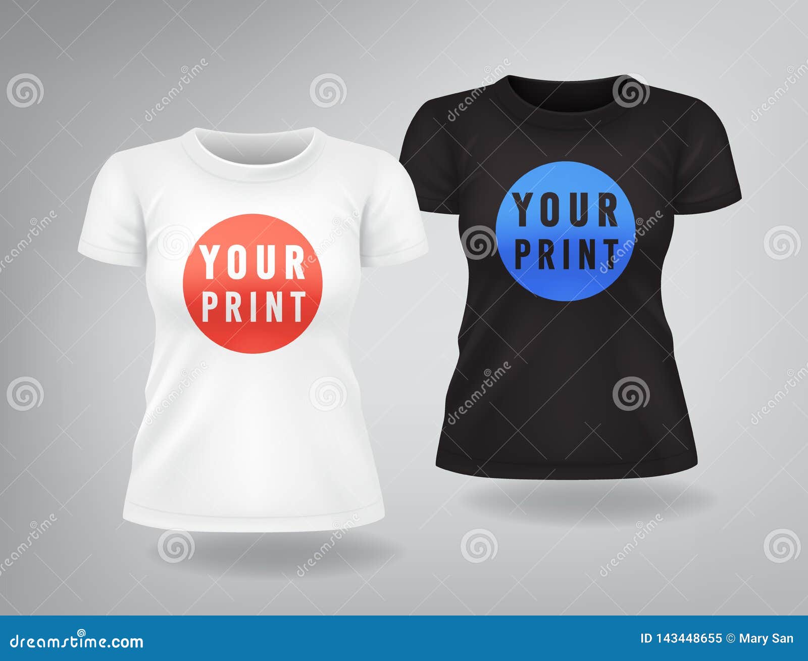 Las Camisetas De La Mujer Blanca Y Negra Con Las Mangas Cortas Imitan Para Arriba, Lugar Para La Impresión Ilustración del Vector - Ilustración de lugar, para: 143448655