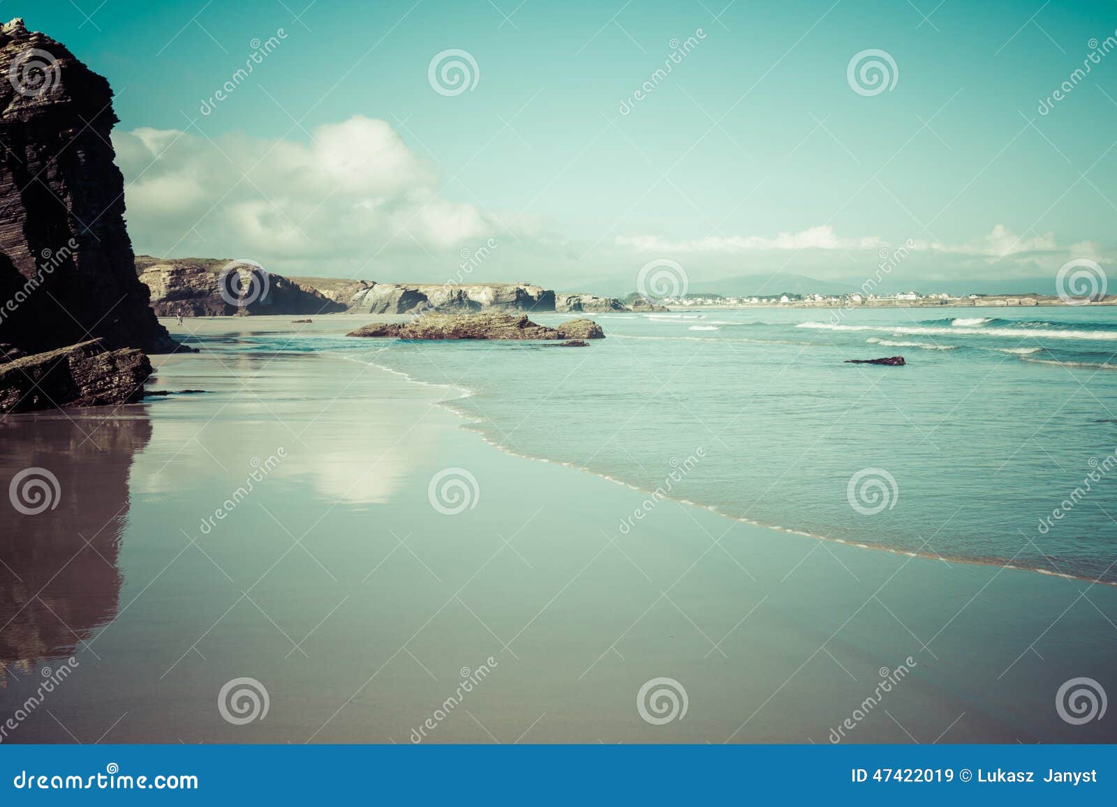 las catedrales beach in galicia, spain. paradise beach in ribadeo, spain