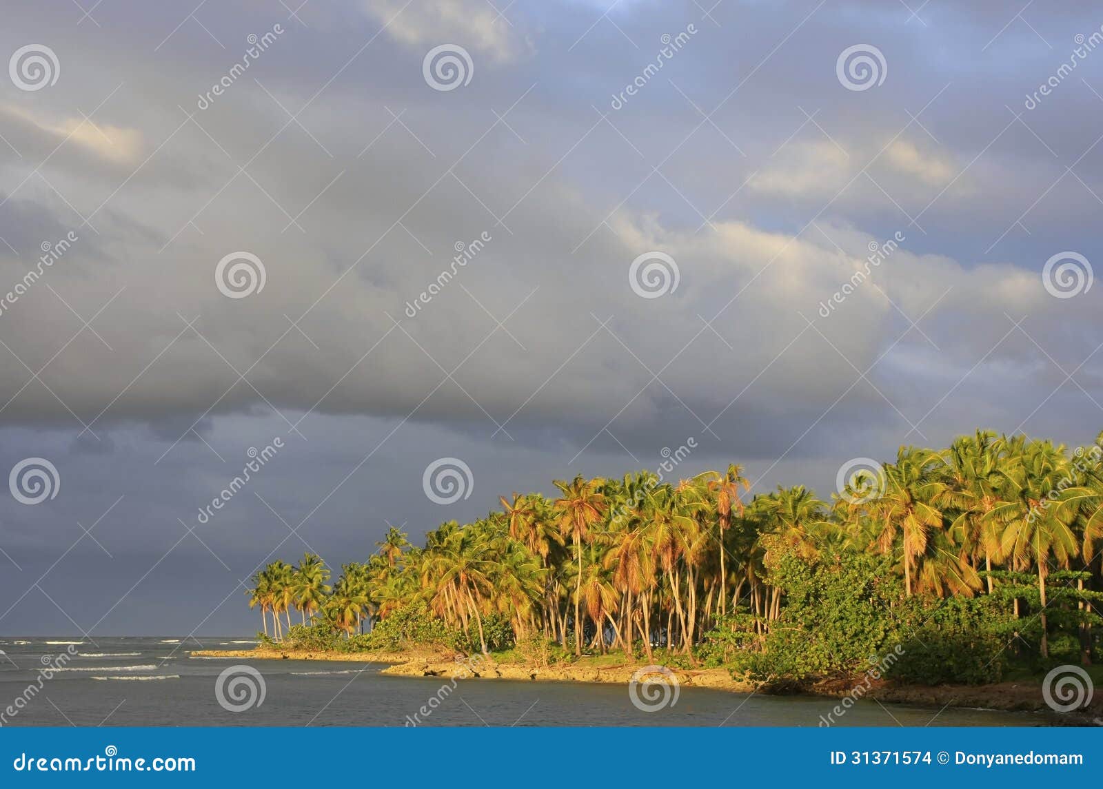 las galeras beach at sunset, samana peninsula