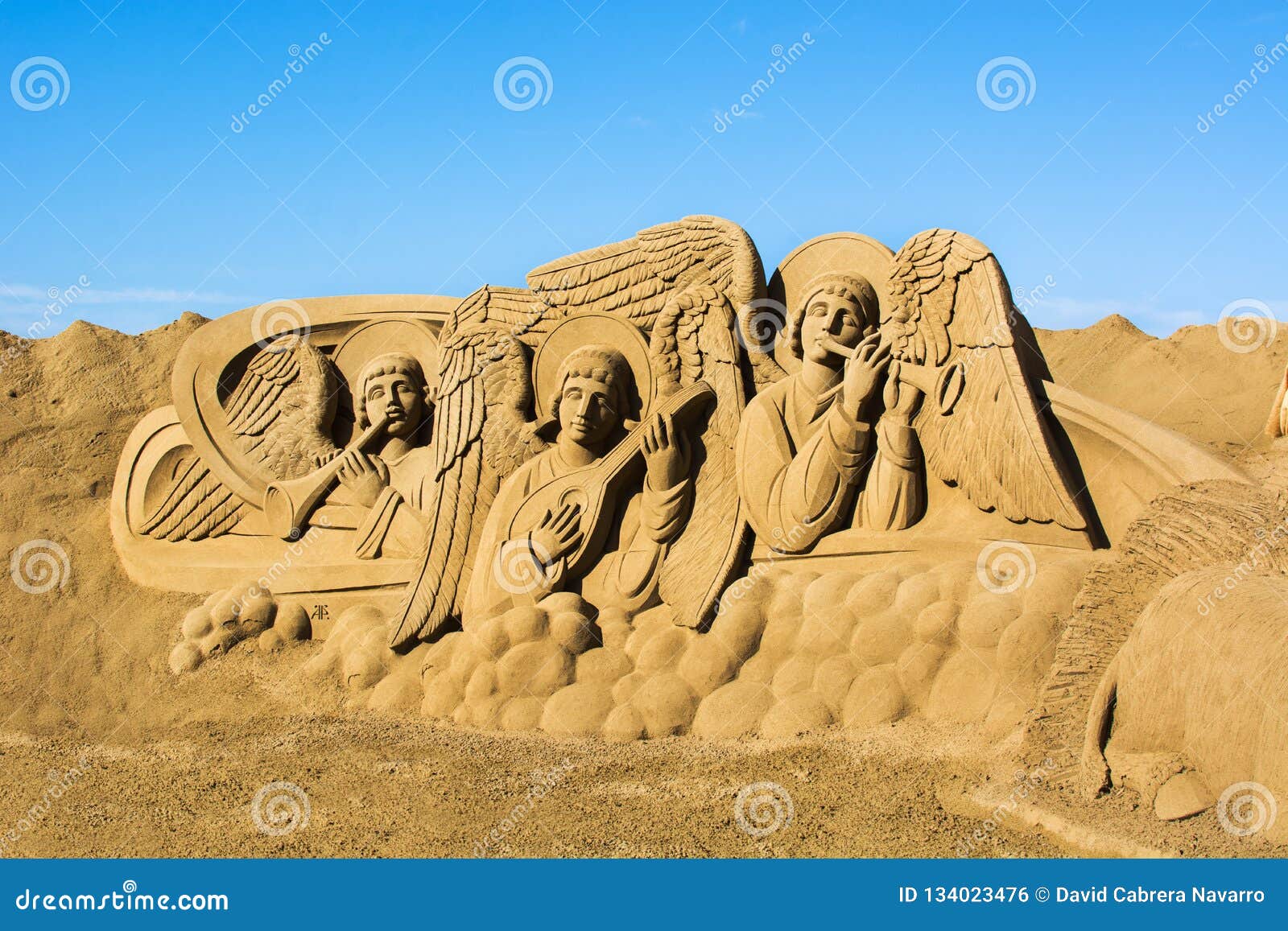 LAS PALMAS DE GRAN CANARIA, SPAIN - DECEMBER 9: Sand Nativity Scene on ...