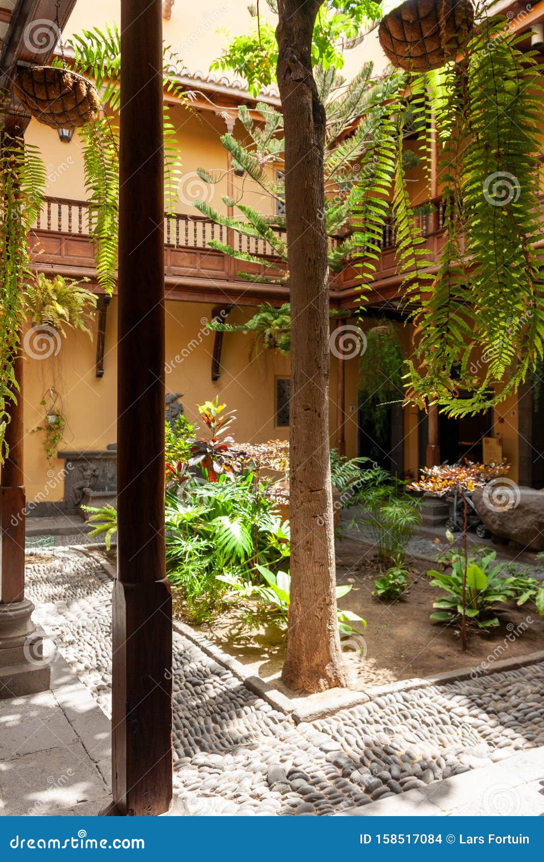 Inner Garden of the Columbus House Editorial Stock Image   Image ...