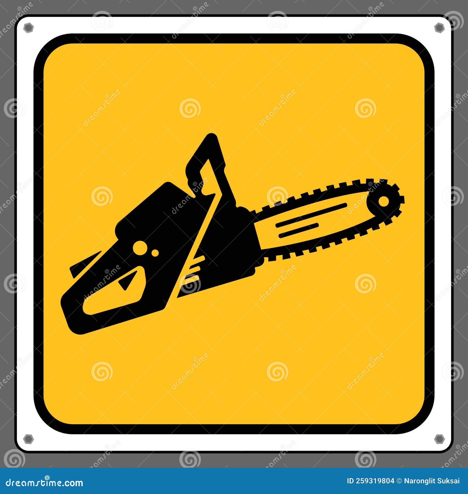 Las Señales De Advertencia De Las Motosierras Para El Almacenamiento De
