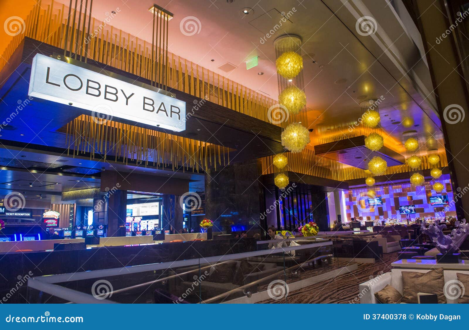 The interior of Aria Resort and Casino in Las Vegas Stock Photo