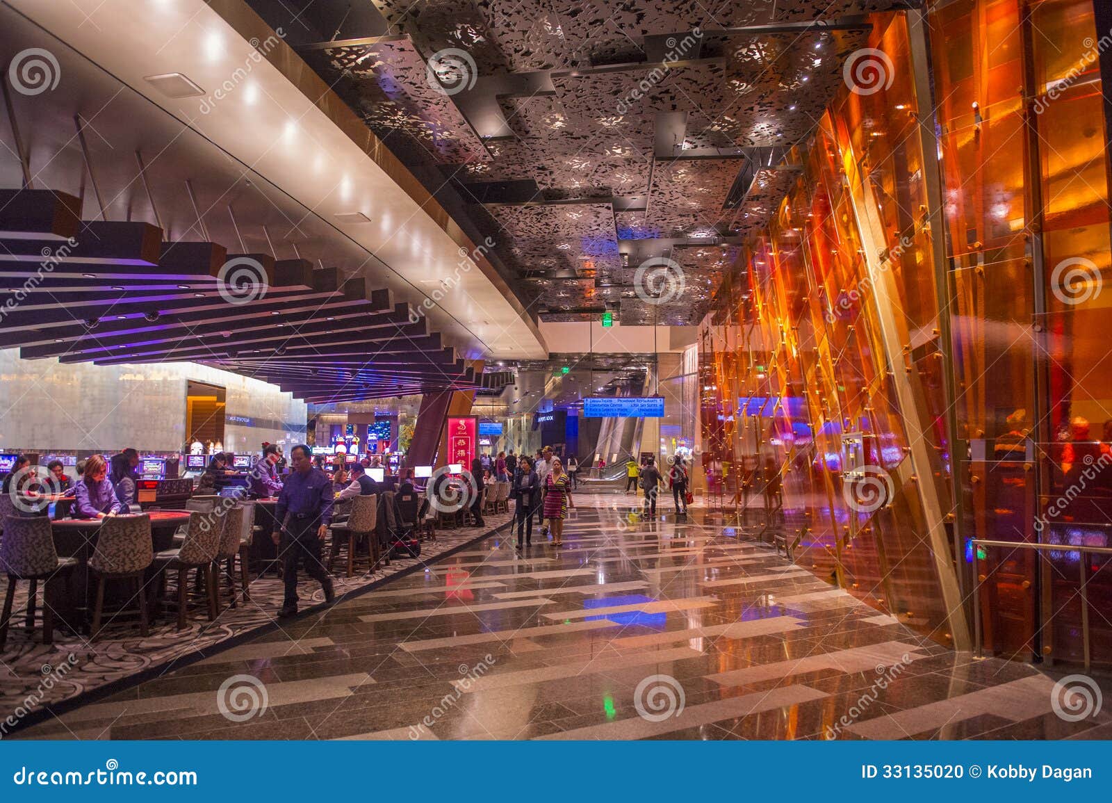 The interior of Aria Resort and Casino in Las Vegas Stock Photo