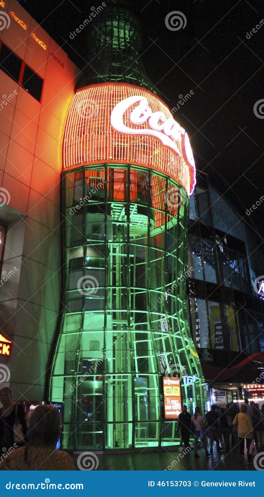 Las Vegas Coca Cola Store by Night Editorial Stock Photo Image of famous, boulevard 46153703