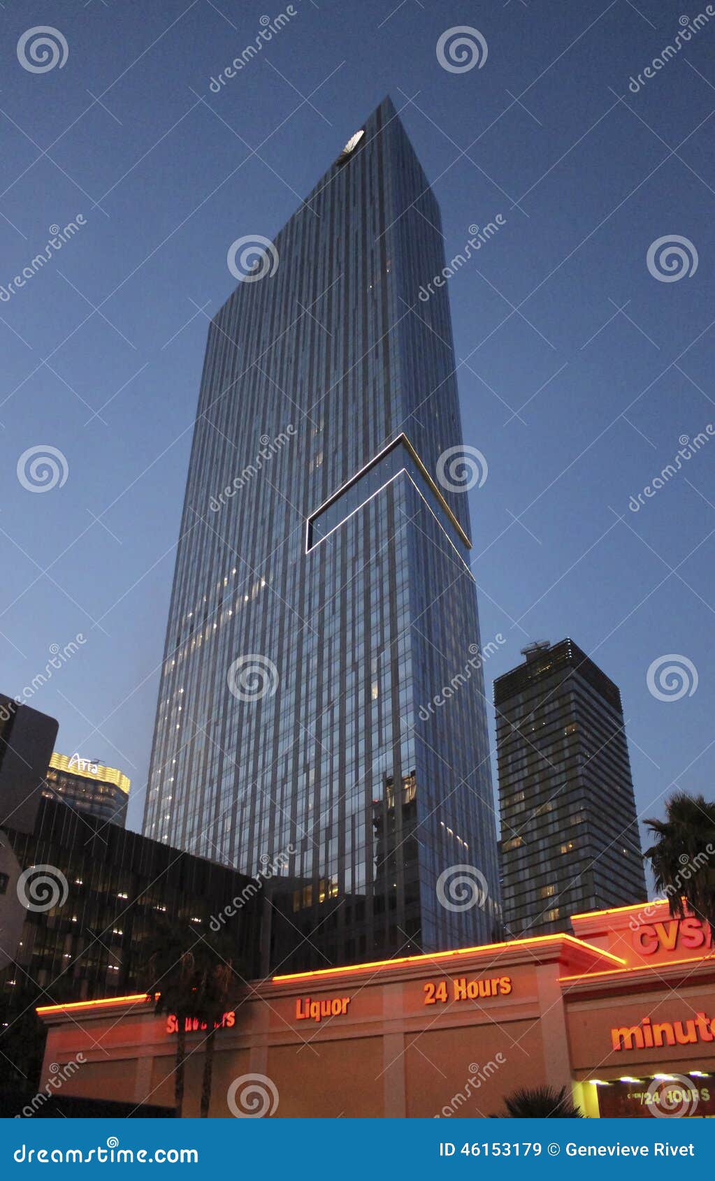 Las Vegas Mandarin Hotel by Night Editorial Stock Image Image of