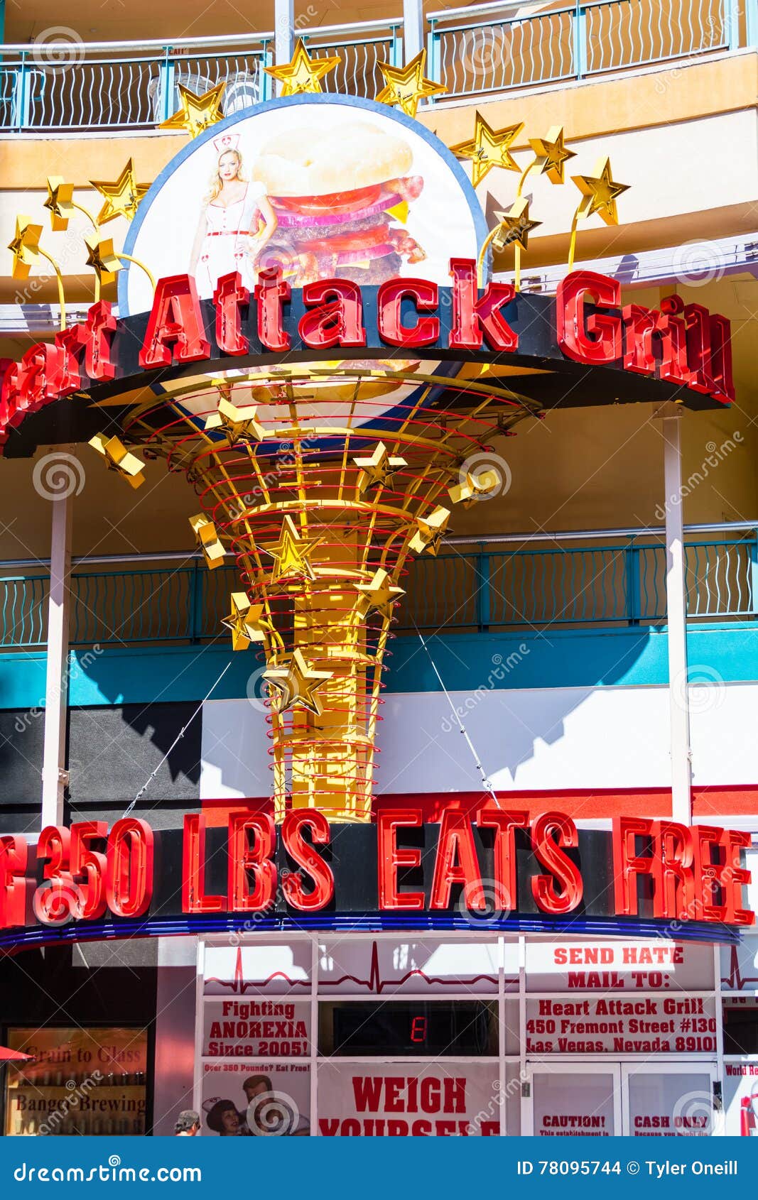 LAS VEGAS, NEVADA - August 22nd, 2016: Heart Attack Grill on Fremont ...