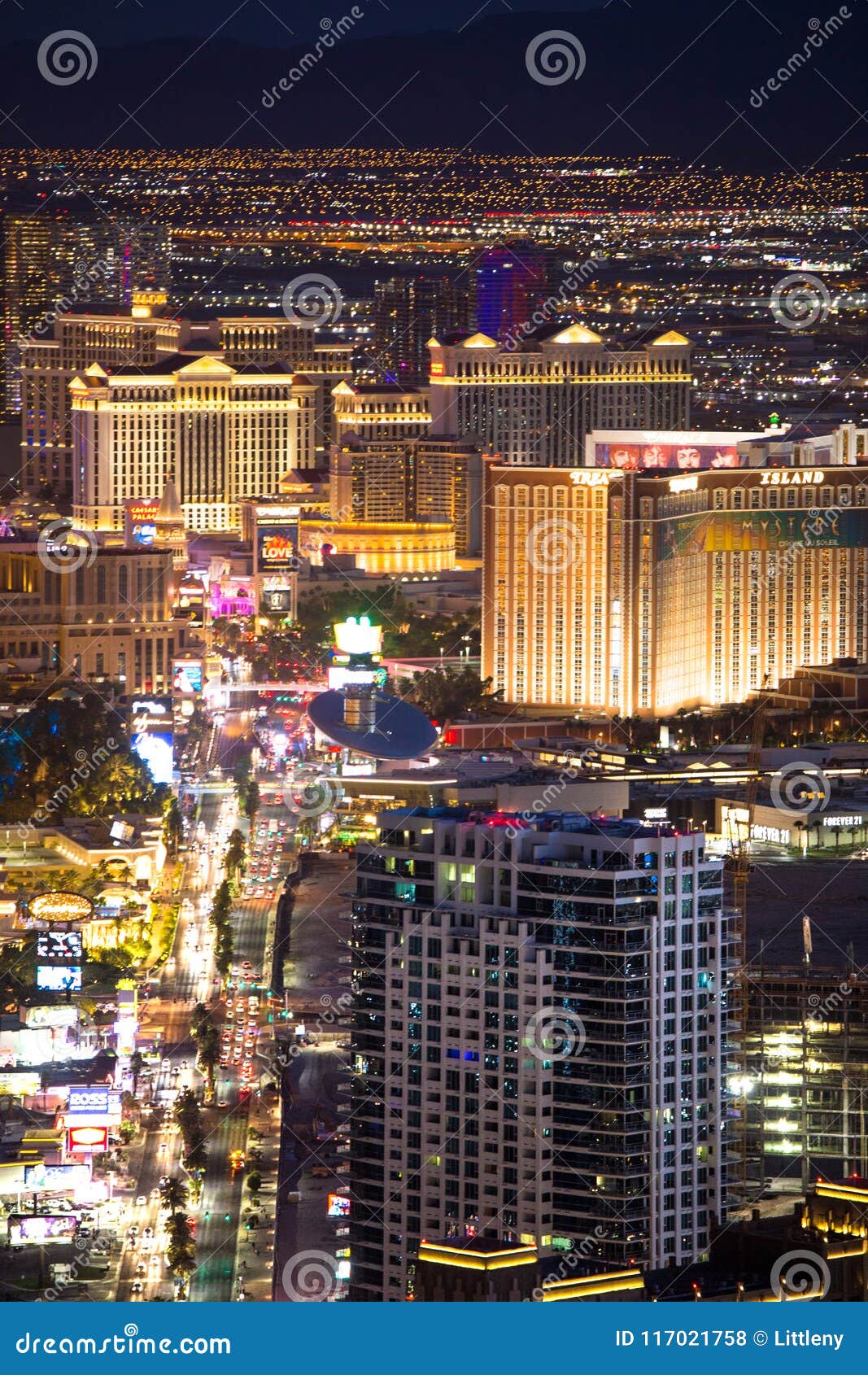 Las Vegas Nevada Night Cityscape Foto de archivo editorial - Imagen de
