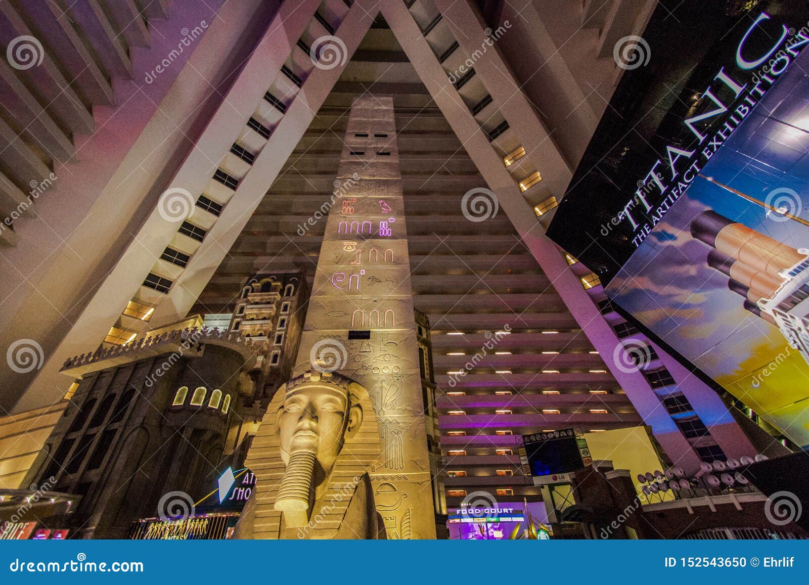 Interior of the Luxor Hotel in Las Vegas Nevada Editorial Image