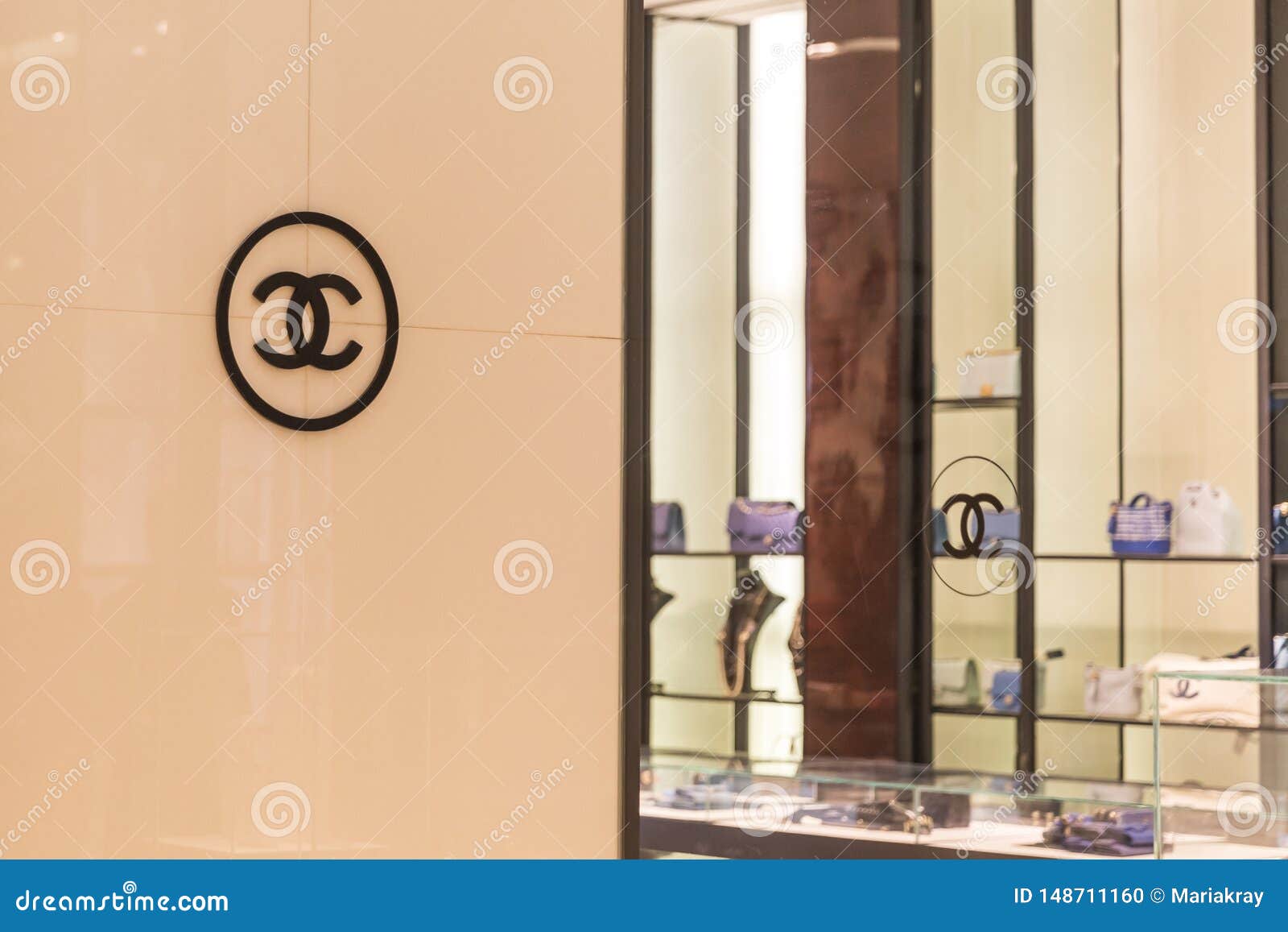 LAS VEGAS, NEVADA, USA - 13 MAY, 2019: Chanel Logo in Store in