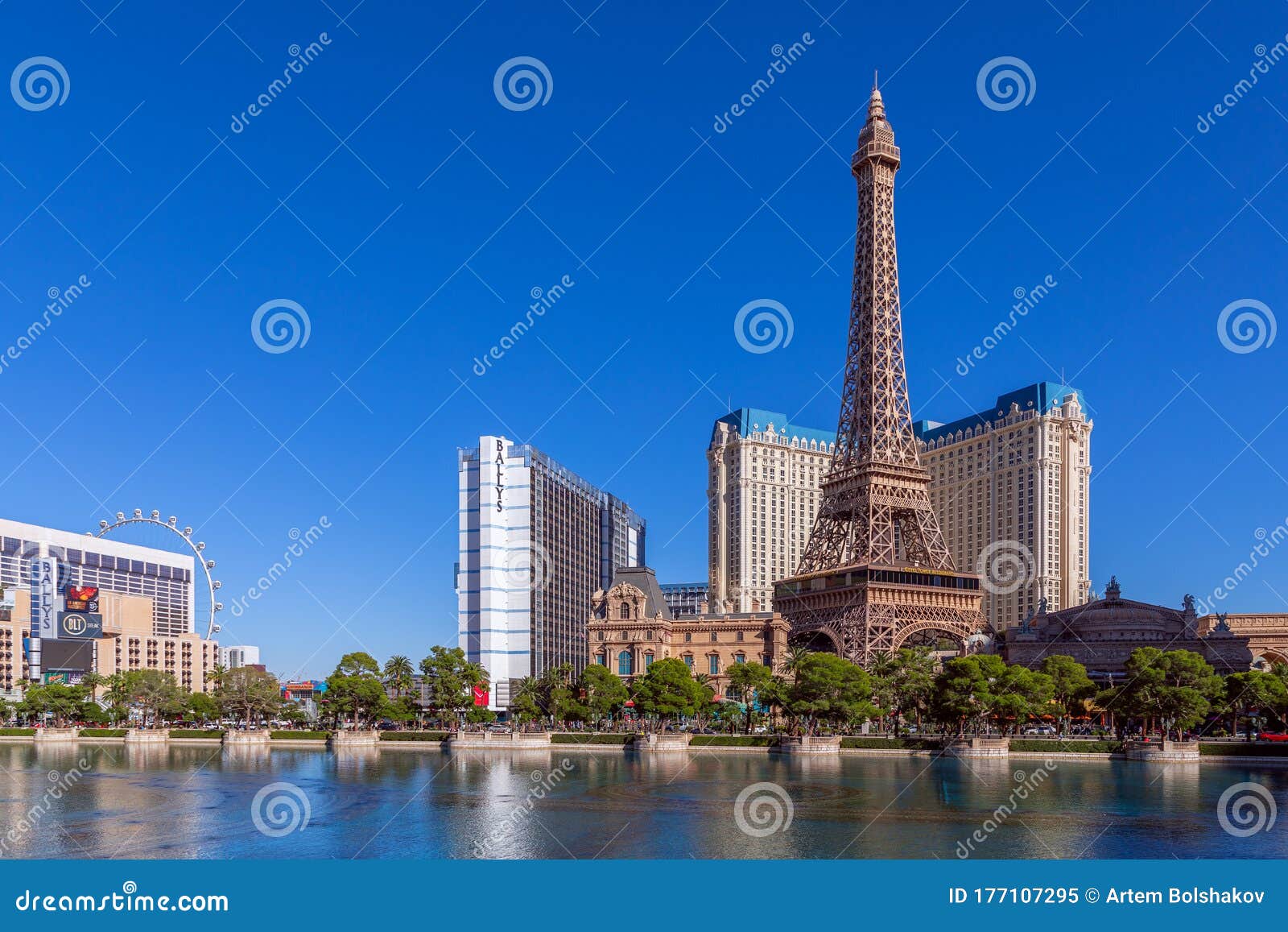 Las Vegas, Nevada, USA - October 31, 2019: View of Paris Las Vegas Hotel  Replica of Eiffel Tower in Paris and Hotel Ballys Editorial Image - Image  of america, destination: 177107295