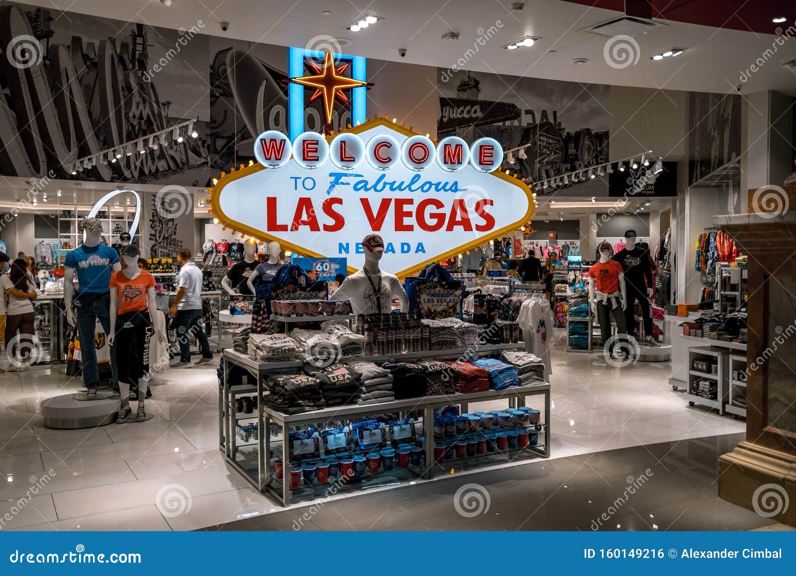 Las Vegas, Nevada, USA - Souvenirs Shop with Welcome To Las Vegas Sign