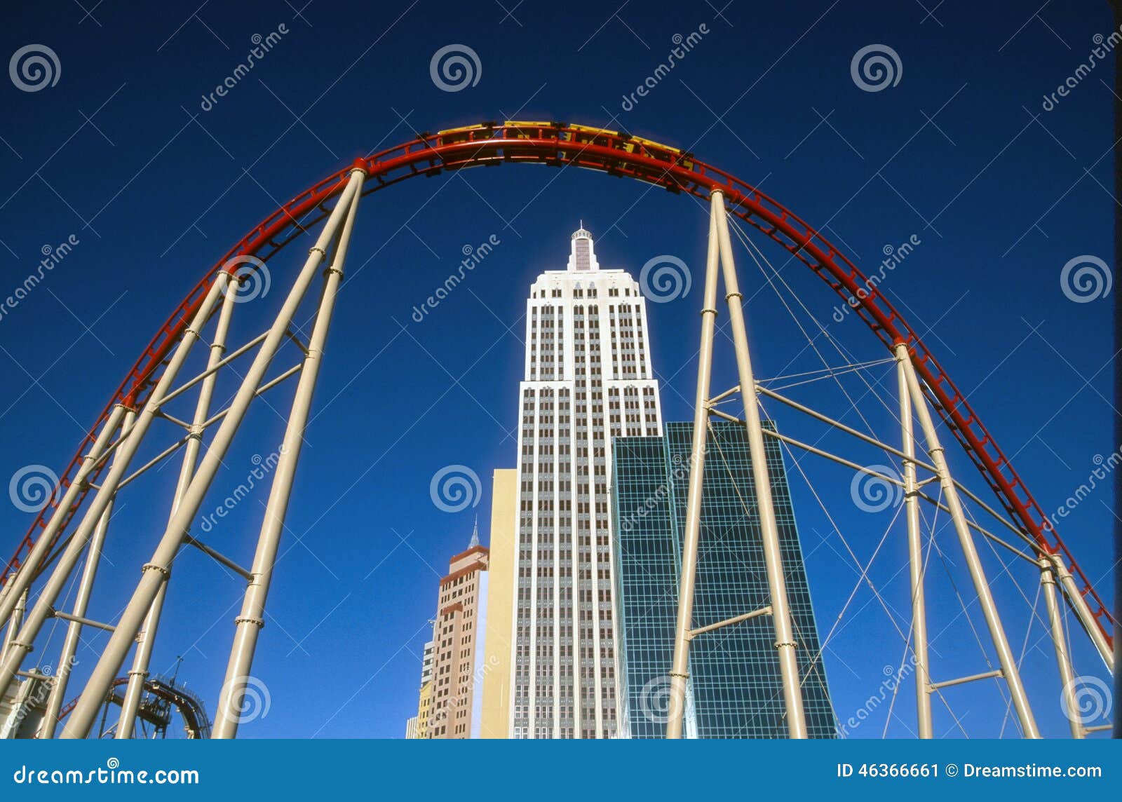 Roller Coaster of New York-New York Hotel and Casino Editorial Stock Photo  - Image of strip, casino: 219036013