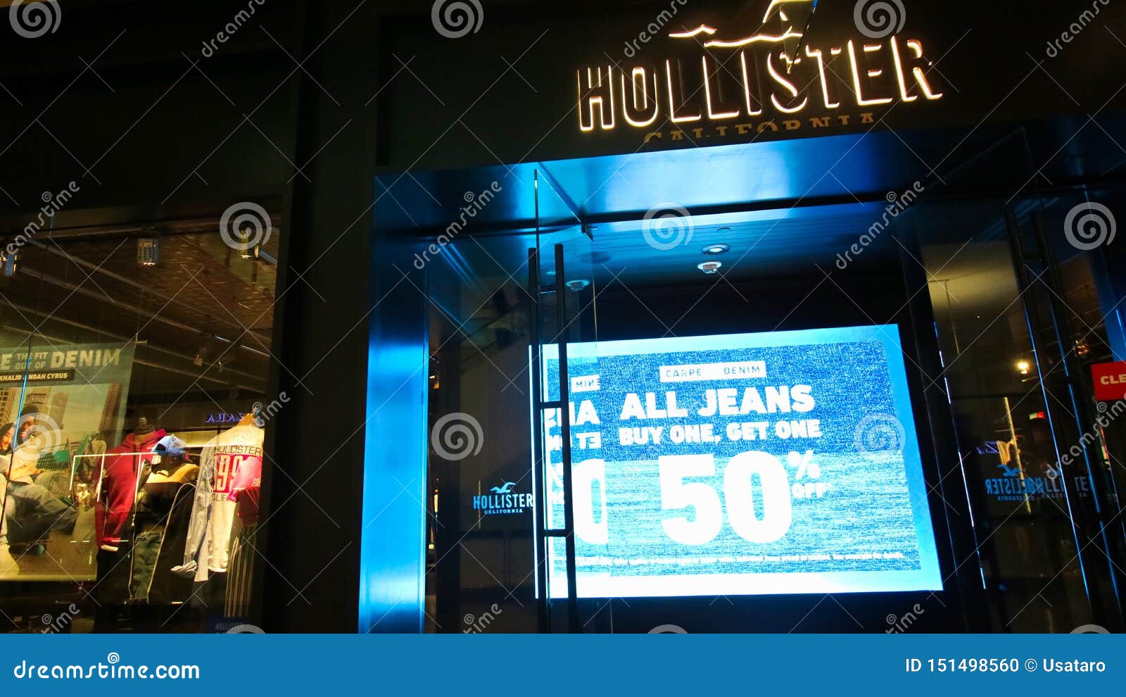 HOLLISTER Logo On Store Front Sign 