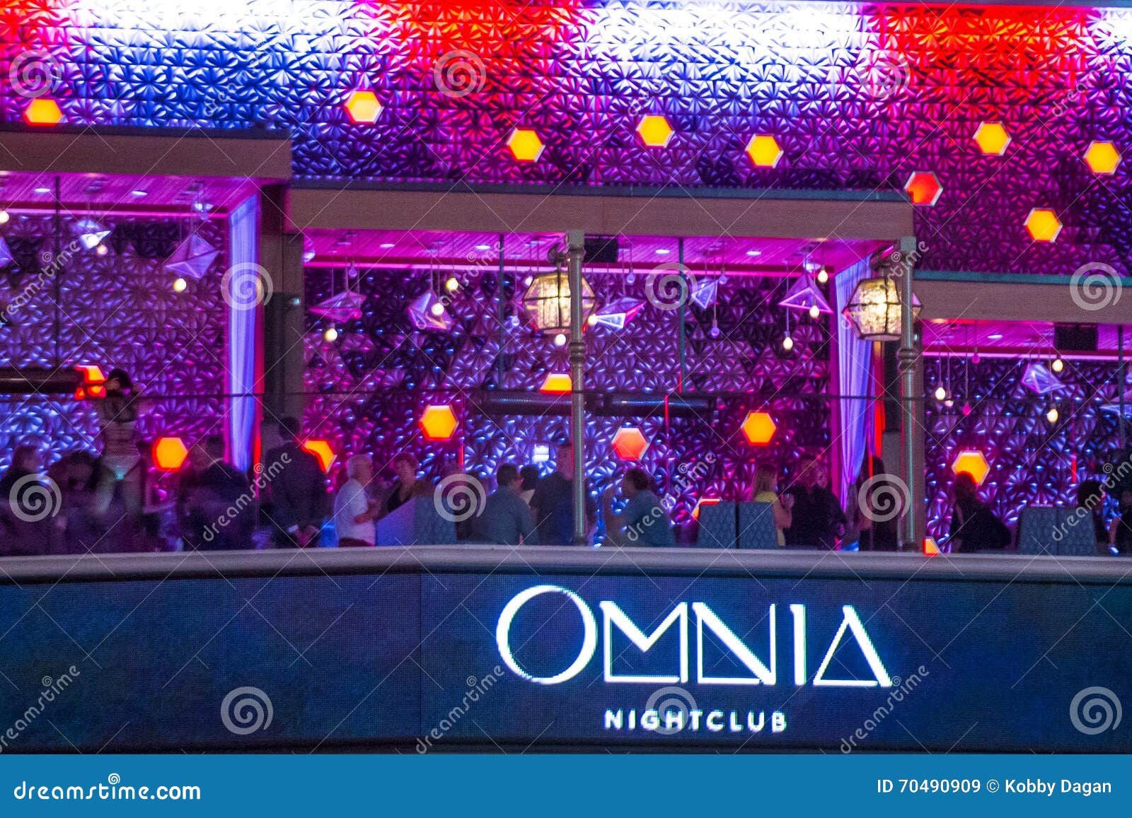 Las Vegas , Omnia Night club. LAS VEGAS - APRIL 13 : The Omnia Night club in Ceasars palace hotel in Las Vegas on April 13 2016. The multi-leve , 75,000-square-foot venue opend in 2015
