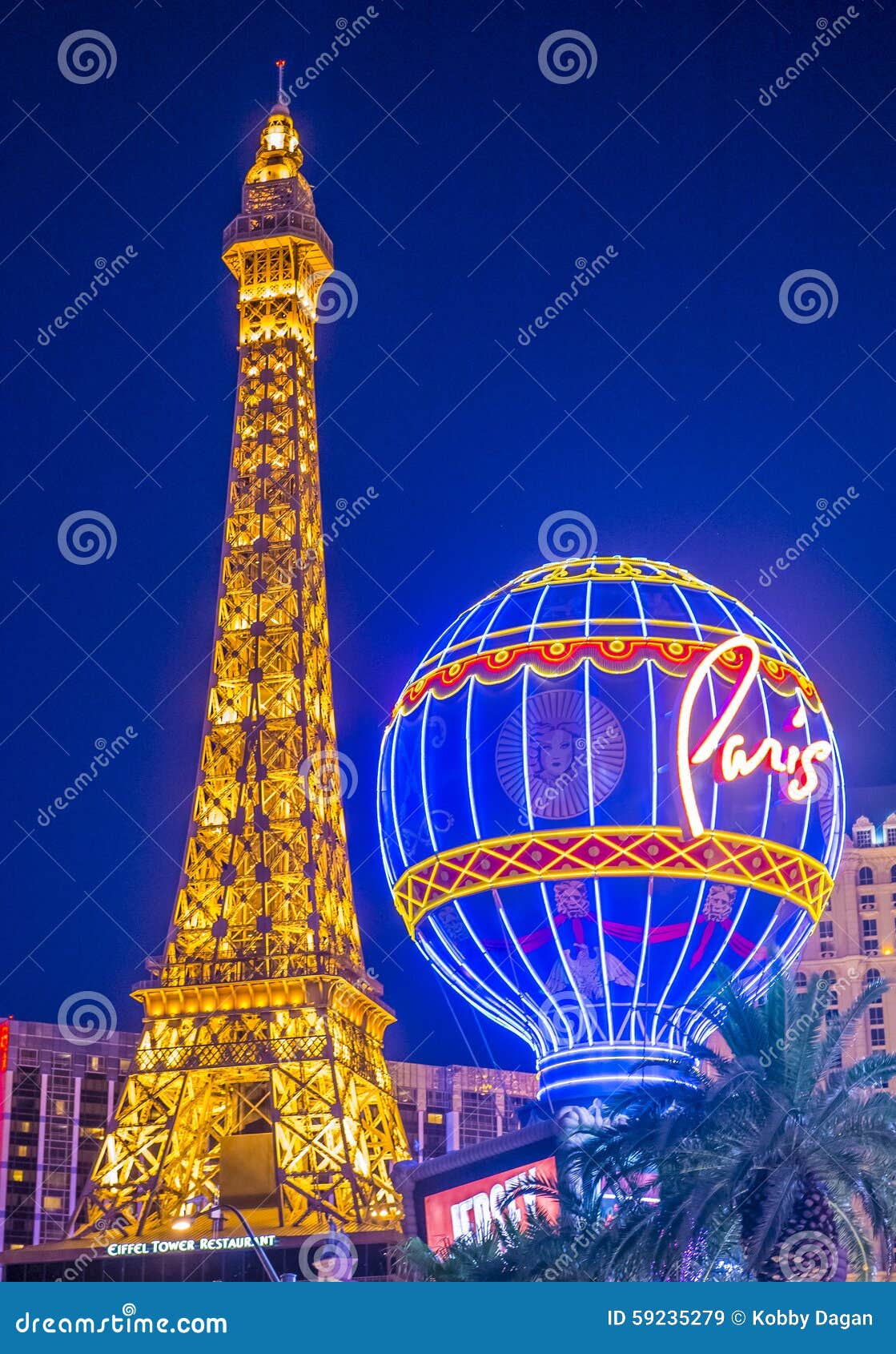 Eiffel Tower at Paris Hotel. Las Vegas, Nevada Editorial Stock