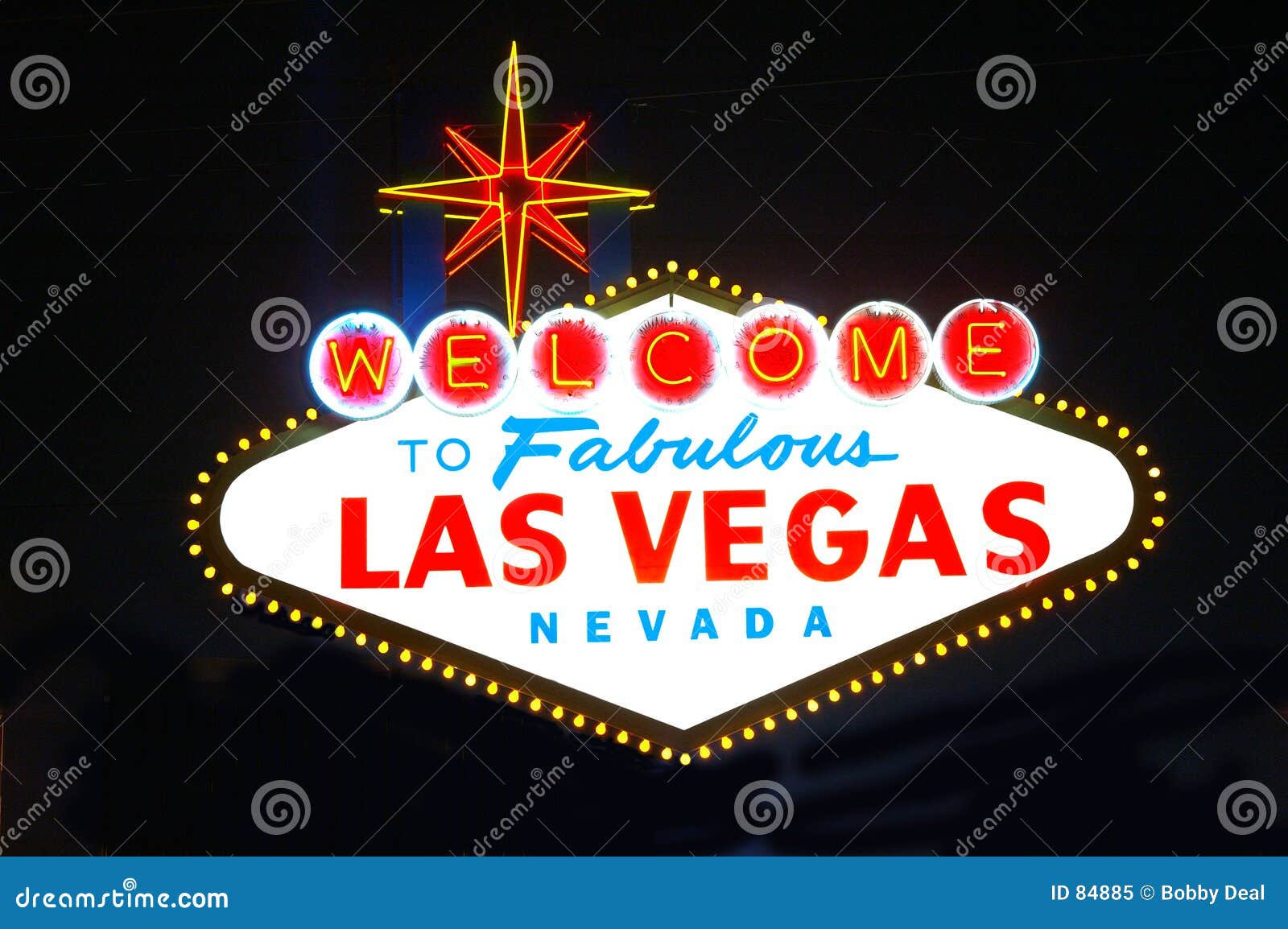 las vegas sign night