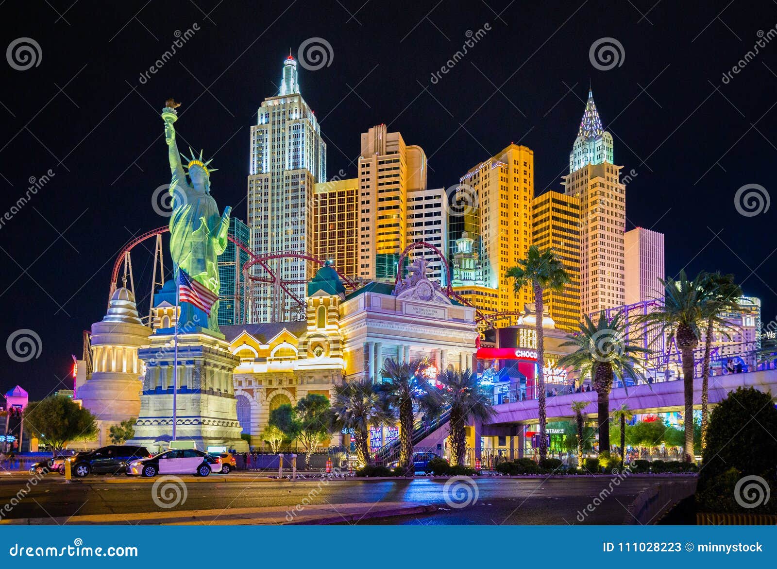 Las Vegas Skyline at night. The Las Vegas skyline with illuminated